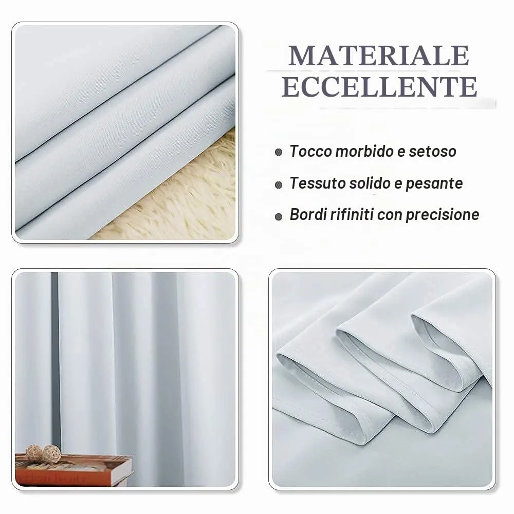 PONY DANCE Tenda Oscurante Termica Isolante, 140 x 220 cm, Bianco Grigiastro - immagine 8