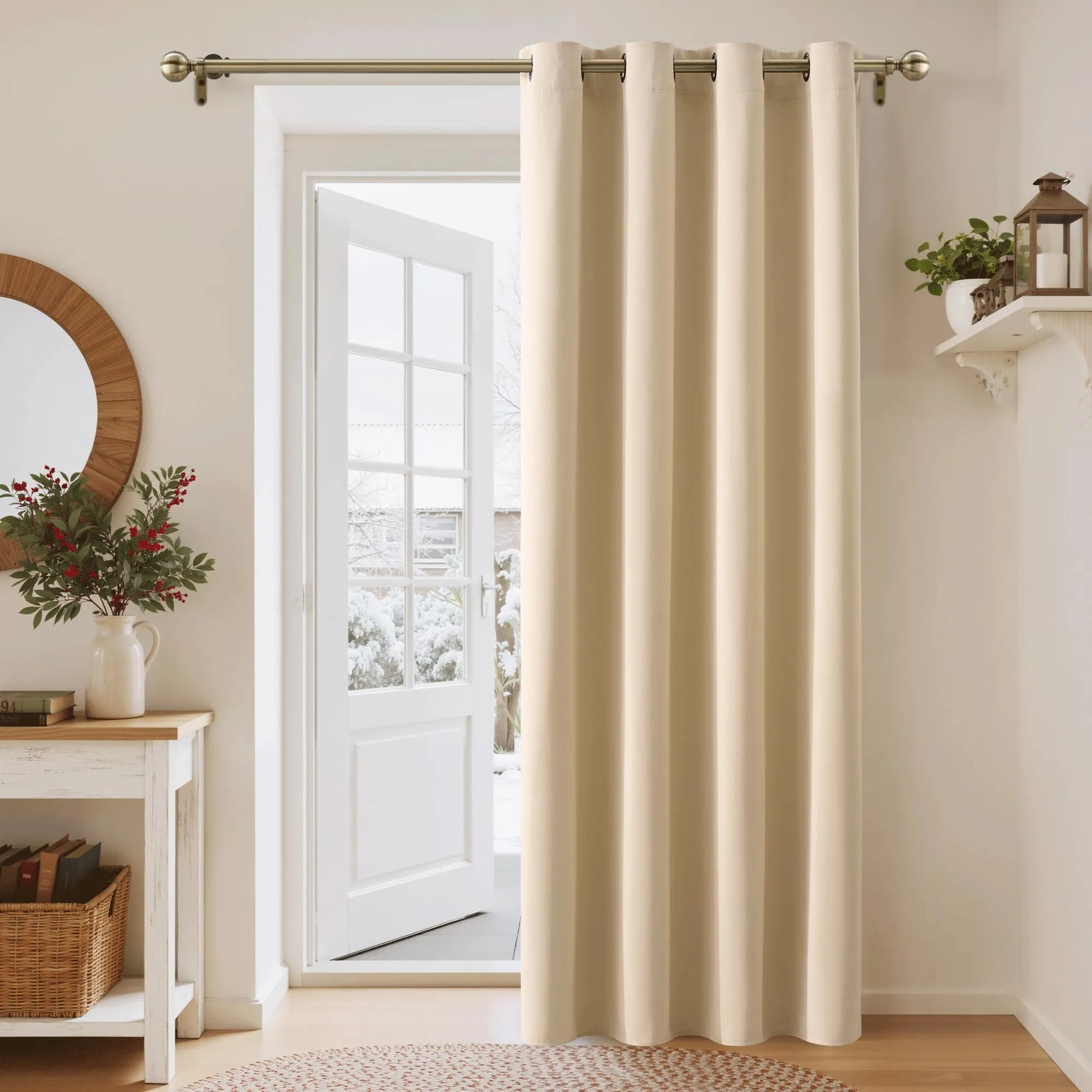 PONY DANCE Tenda Oscurante Termica Isolante da Interno, 140x220 cm, Beige - immagine 1
