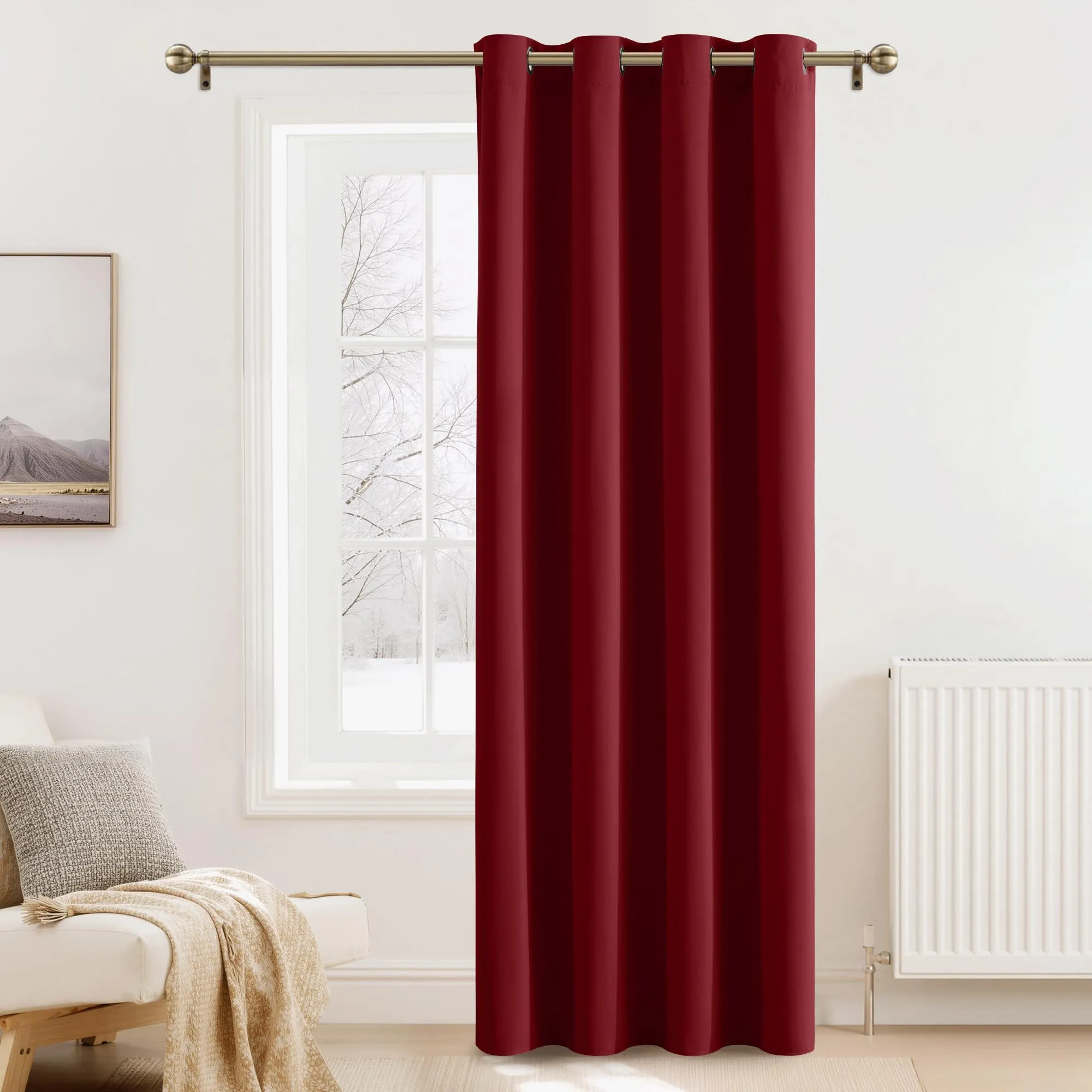 PONY DANCE Tenda Oscurante Termica Isolante da Interno, Rosso, 140 x 200 cm (1 Pannello) - immagine 2