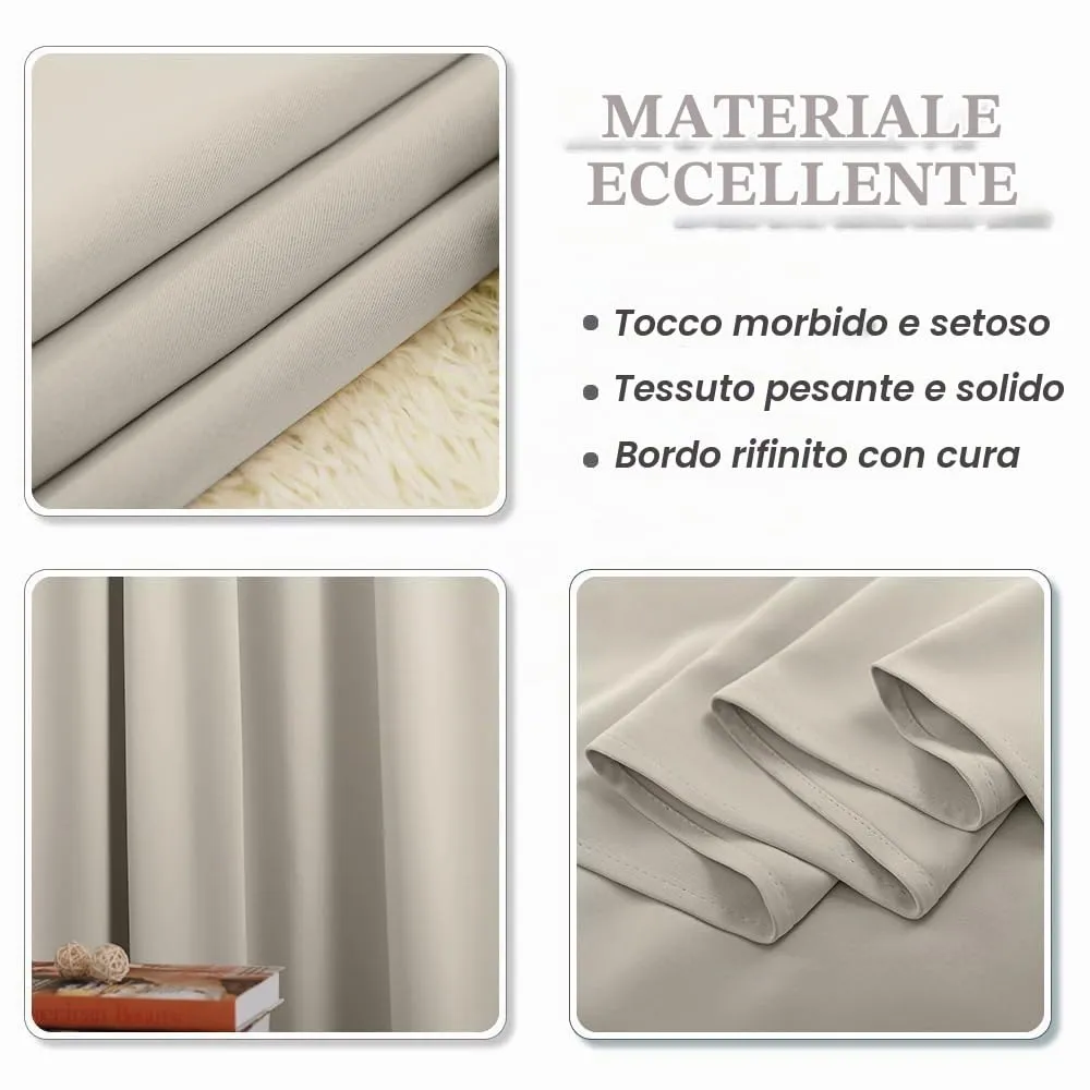 PONY DANCE Tenda Oscurante Termica da Interno per Camera da Letto, 140L x 240A cm, 1 Pannello, Colore Natura - immagine 9