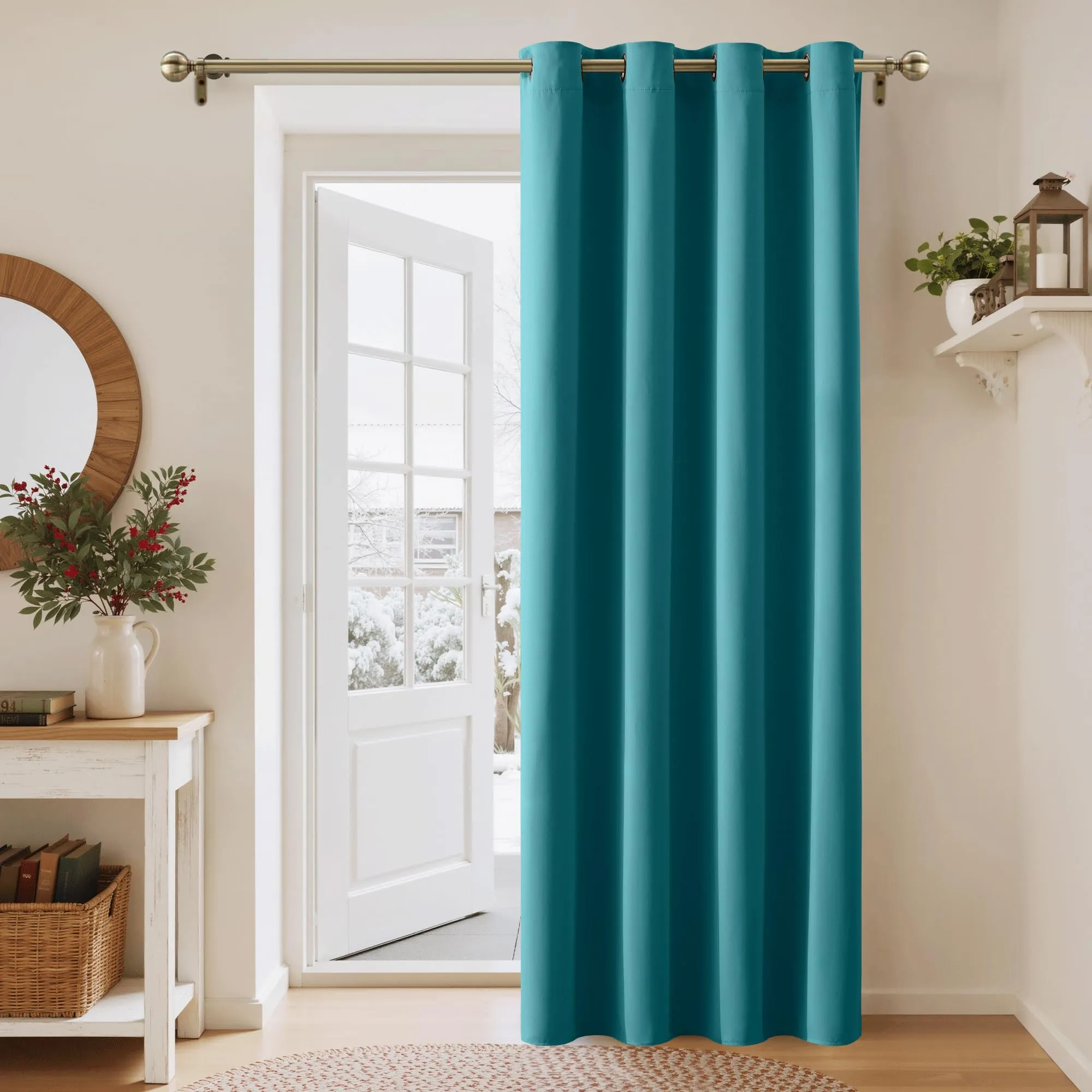 PONY DANCE Tende Oscuranti Termiche Isolanti, 132L x 210A cm, Blu Pavone - immagine 1