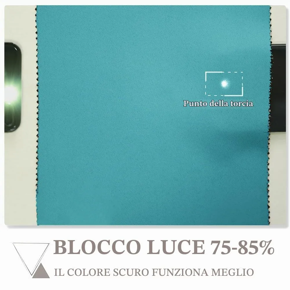 PONY DANCE Tende Oscuranti Termiche Isolanti, 132L x 210A cm, Blu Pavone - immagine 4