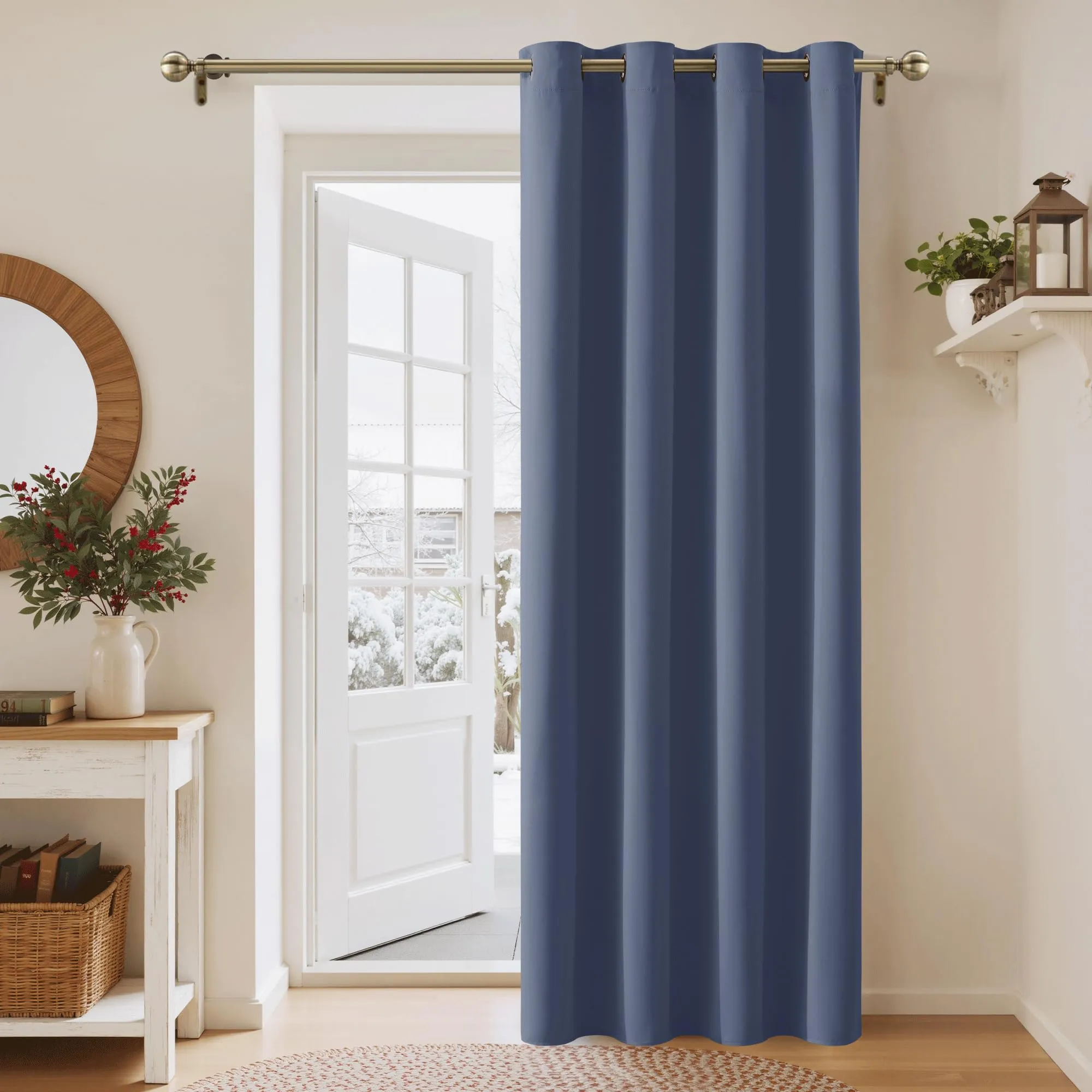 PONY DANCE Tenda Oscurante Termica da Interno per Camera da Letto, 132x210 cm, Blu Foschia - immagine 1