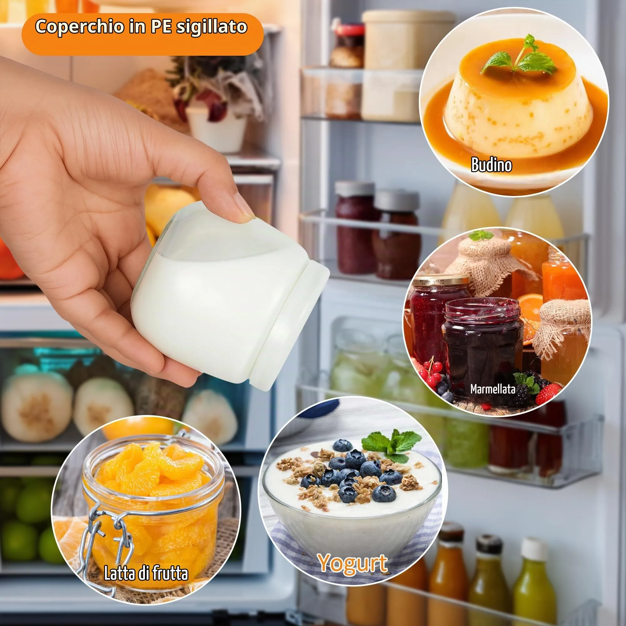 Hbazzor Vasetti per Yogurt in Vetro con Coperchio, 200 ml, 30 Pezzi - immagine 5