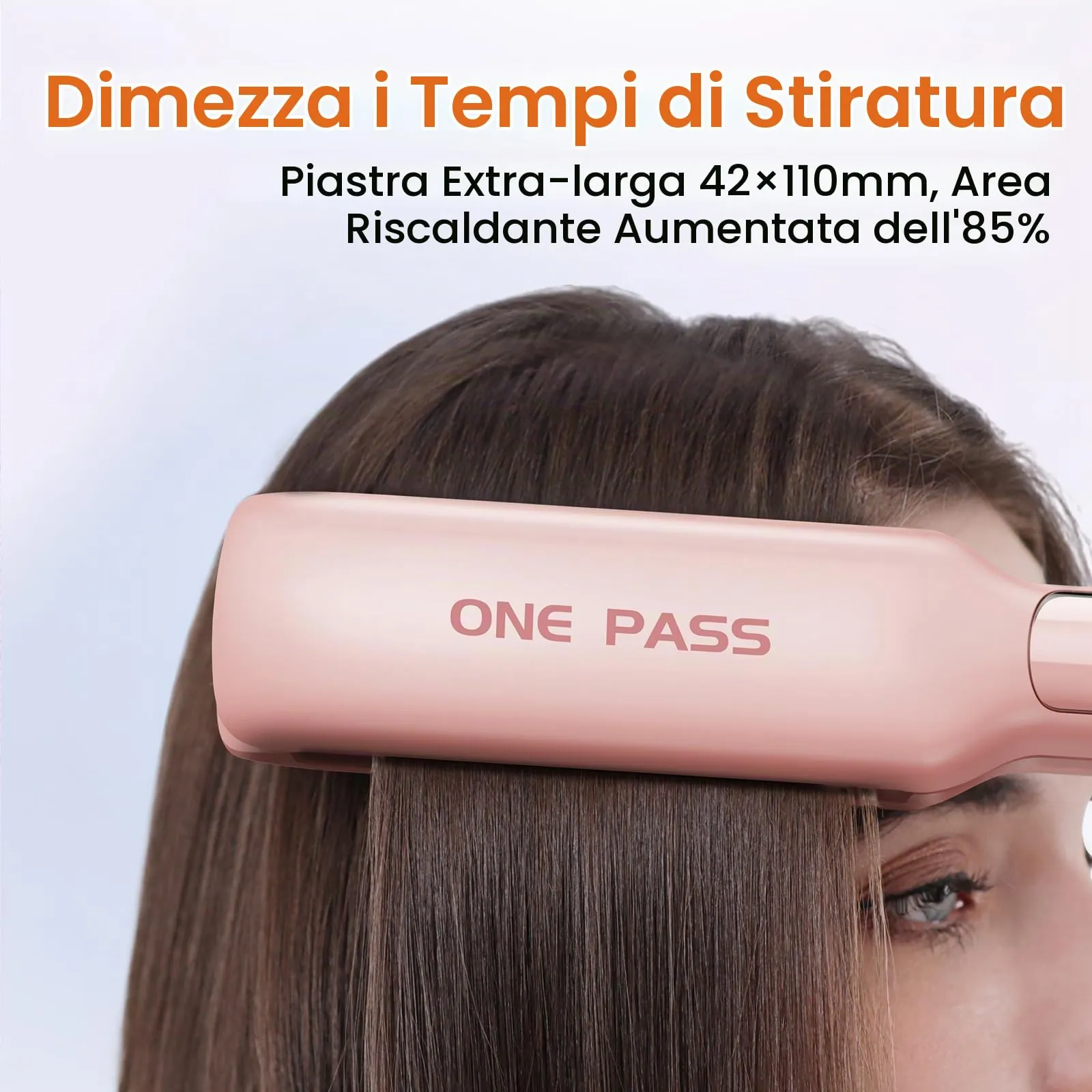 Faszin Piastra per Capelli Professionale in Titanio 42mm, Magenta - immagine 5