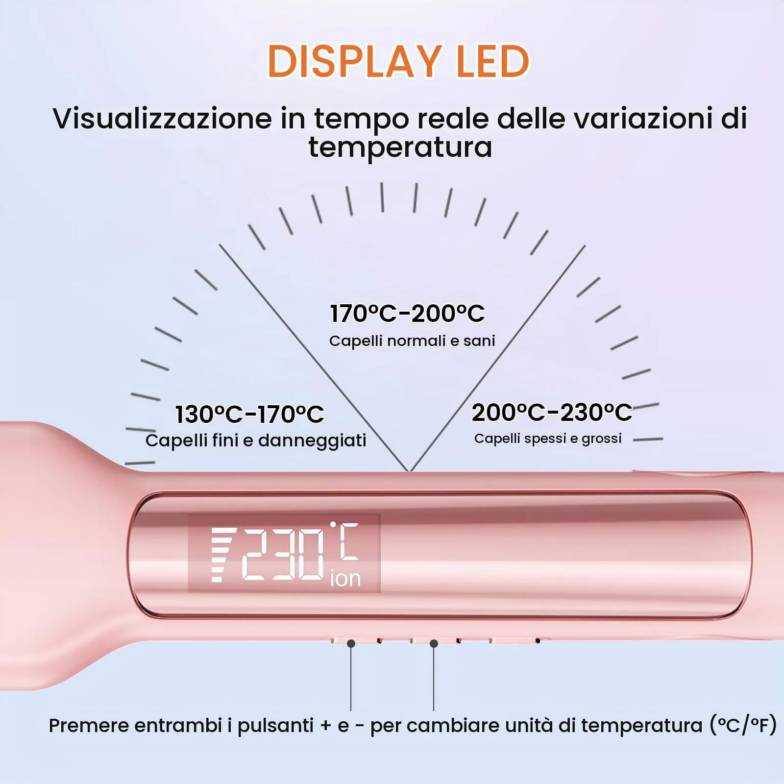 Faszin Piastra per Capelli Professionale in Titanio 42mm, Magenta - immagine 6