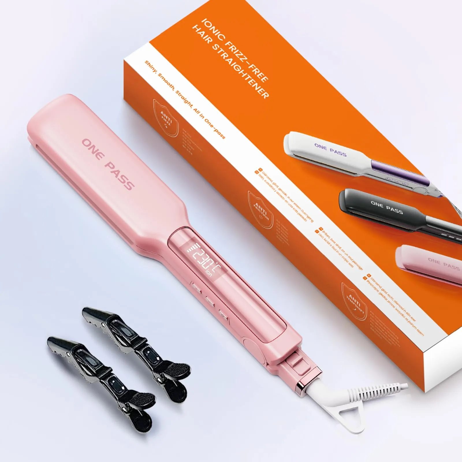 Faszin Piastra per Capelli Professionale in Titanio 42mm, Magenta - immagine 9