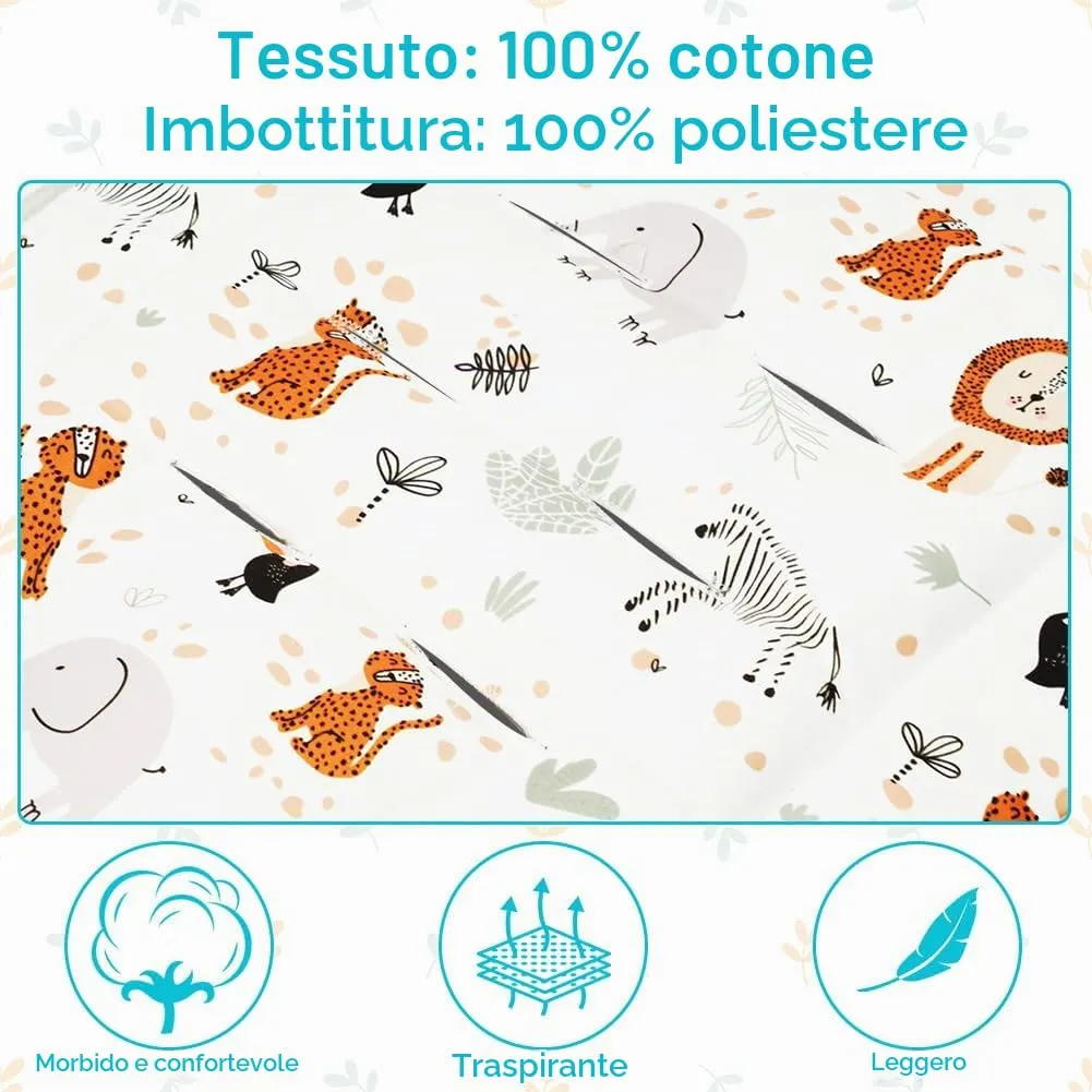AOGOE Copriseduta Passeggino Universale in Cotone, Cuscino Riduttore Traspirante e Reversibile con Bavaglie per Neonati - immagine 4