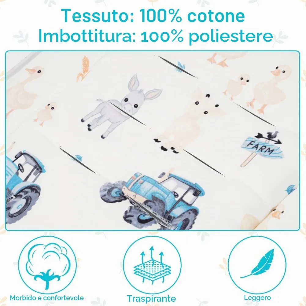 AOGOE Copriseduta Passeggino Universale in Cotone con Materassino, Bavaglie e Cuscino Riduttore Reversibile Traspirante - immagine 4