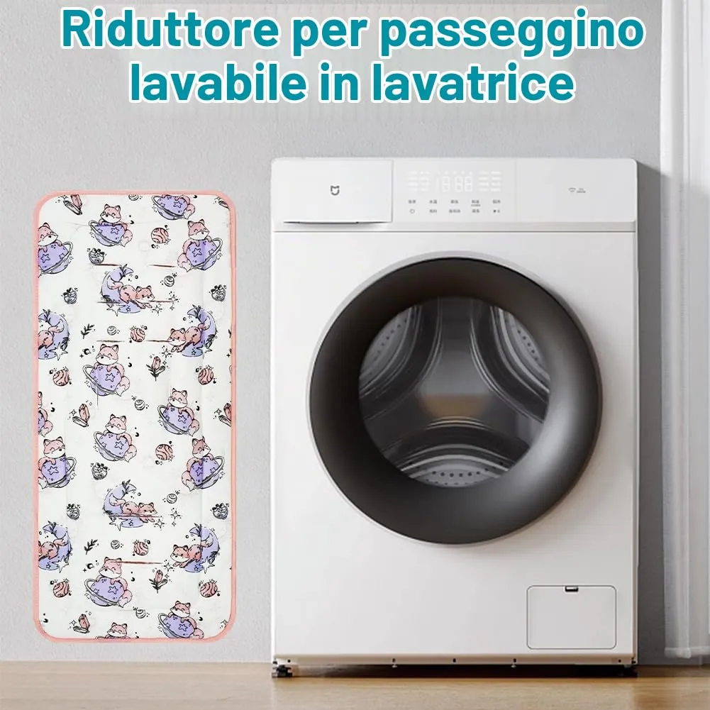 AOGOE Copriseduta Passeggino Universale in Cotone, Cuscino Riduttore Traspirante e Reversibile con Bavaglie per Neonati - immagine 5