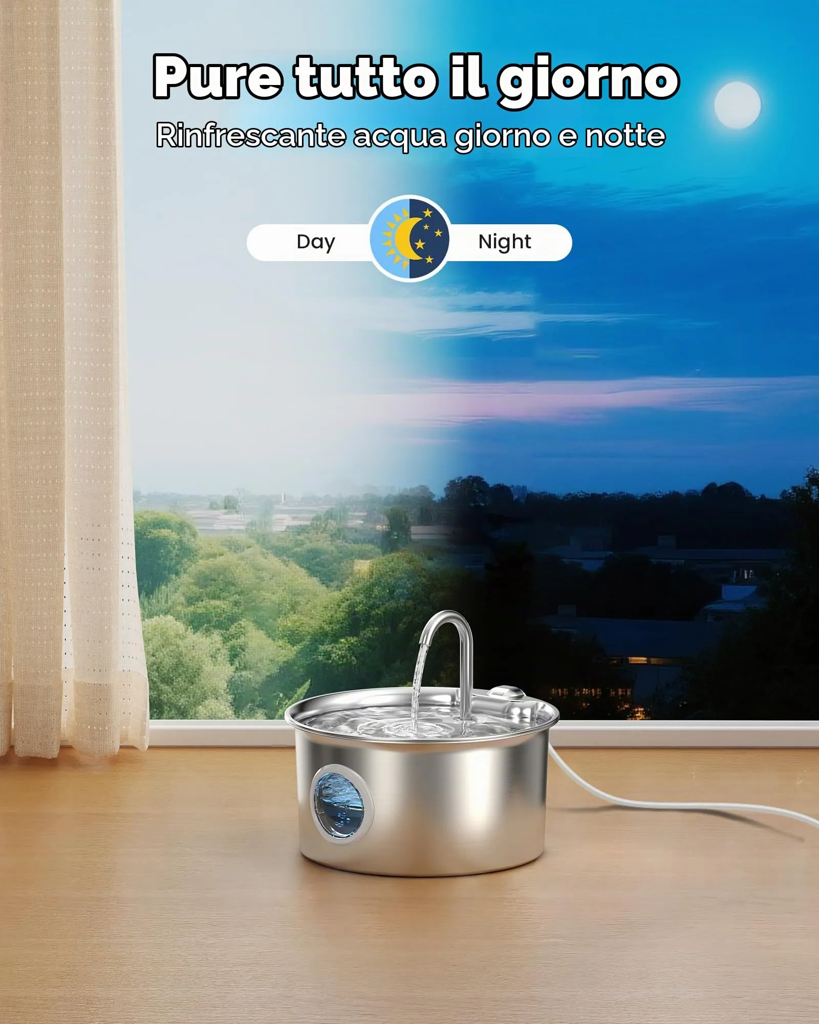 ATMZIQXR Fontanella per Gatti in Acciaio Inox 2.6L S18-PLUS con 8 Filtri e 8 Spugne - immagine 3