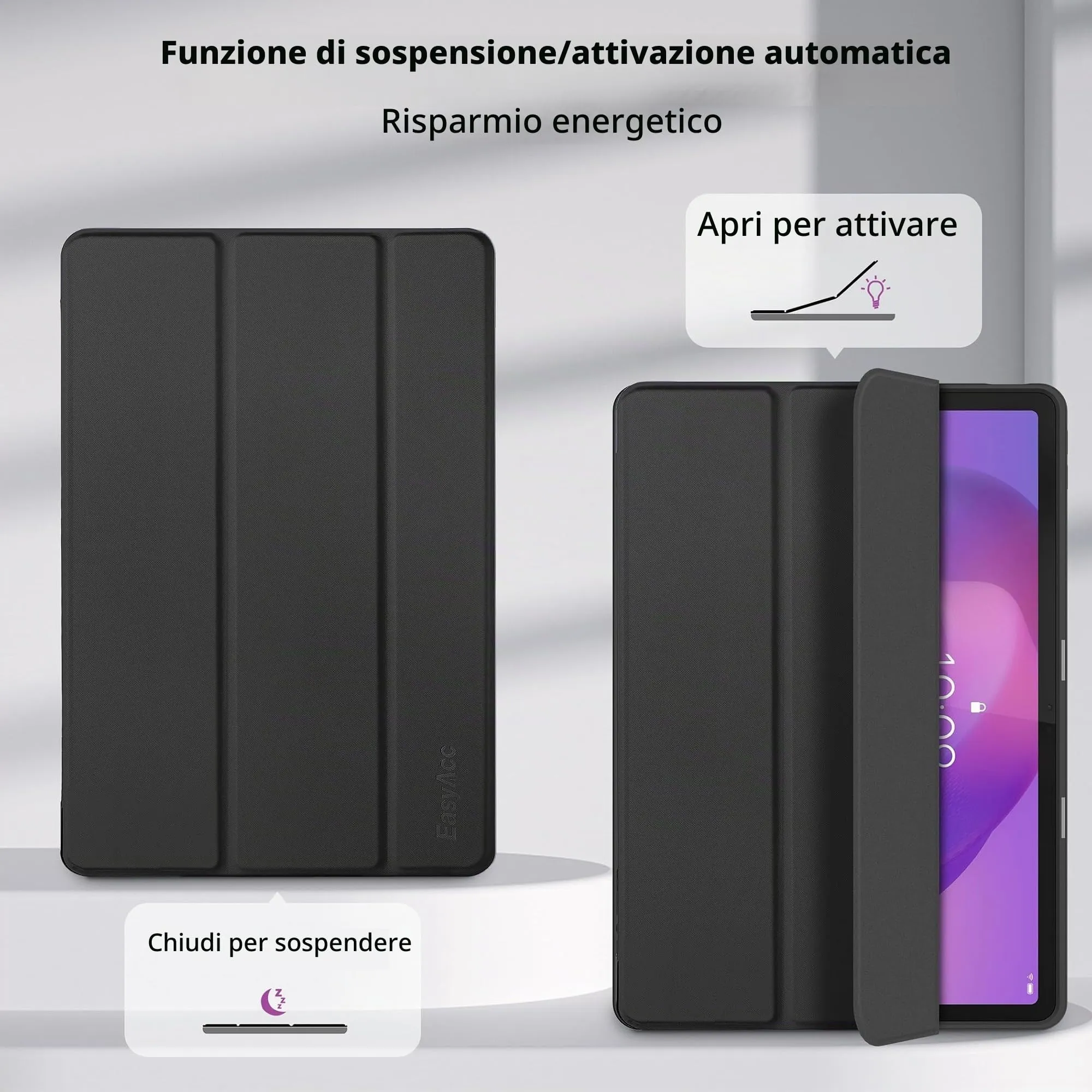 EasyAcc Cover per Lenovo Idea Tab 11 Pollici (TB336ZU/TB336FU) - Nero - immagine 3