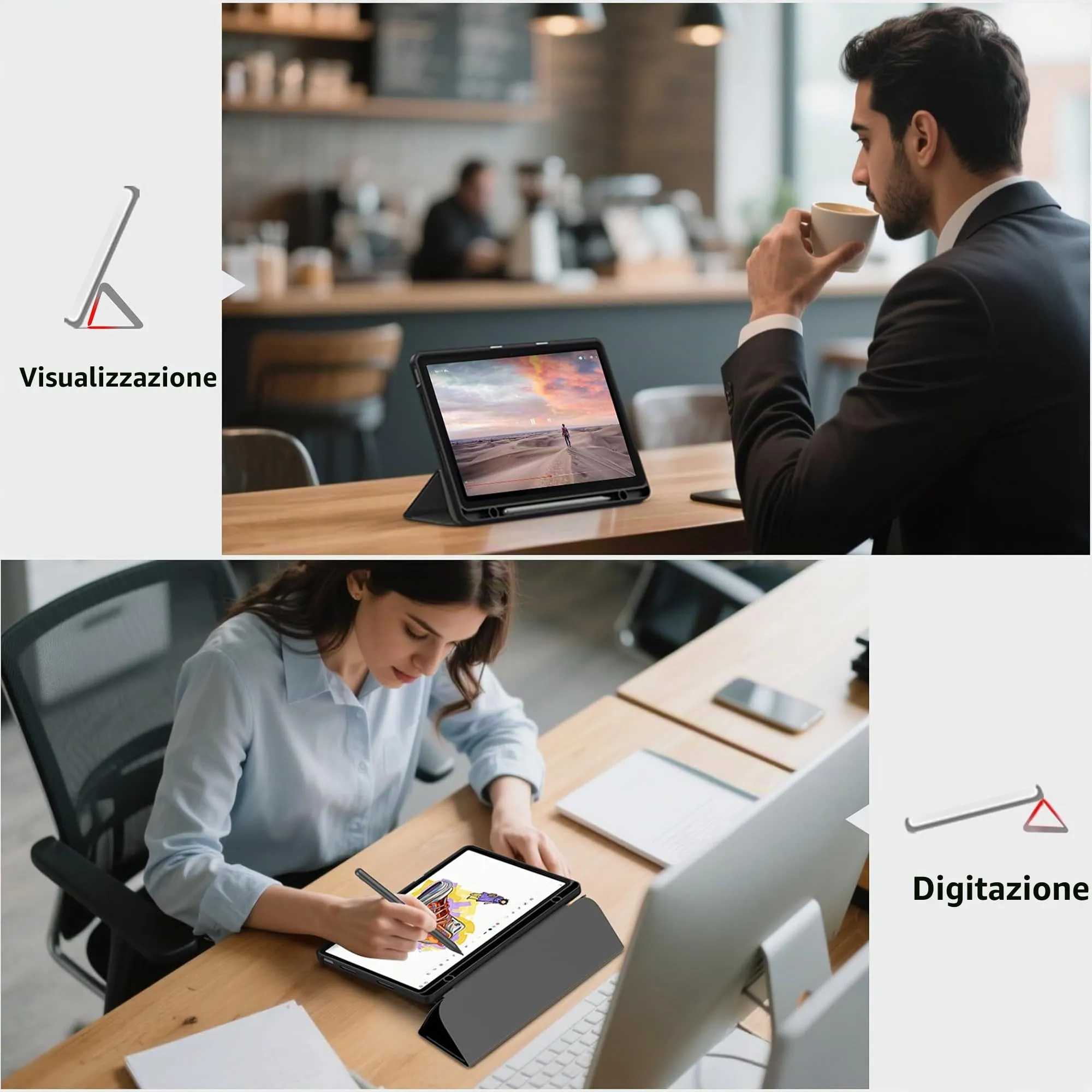 EasyAcc Cover per Lenovo Idea Tab 11 Pollici (TB336ZU/TB336FU) - Nero - immagine 7