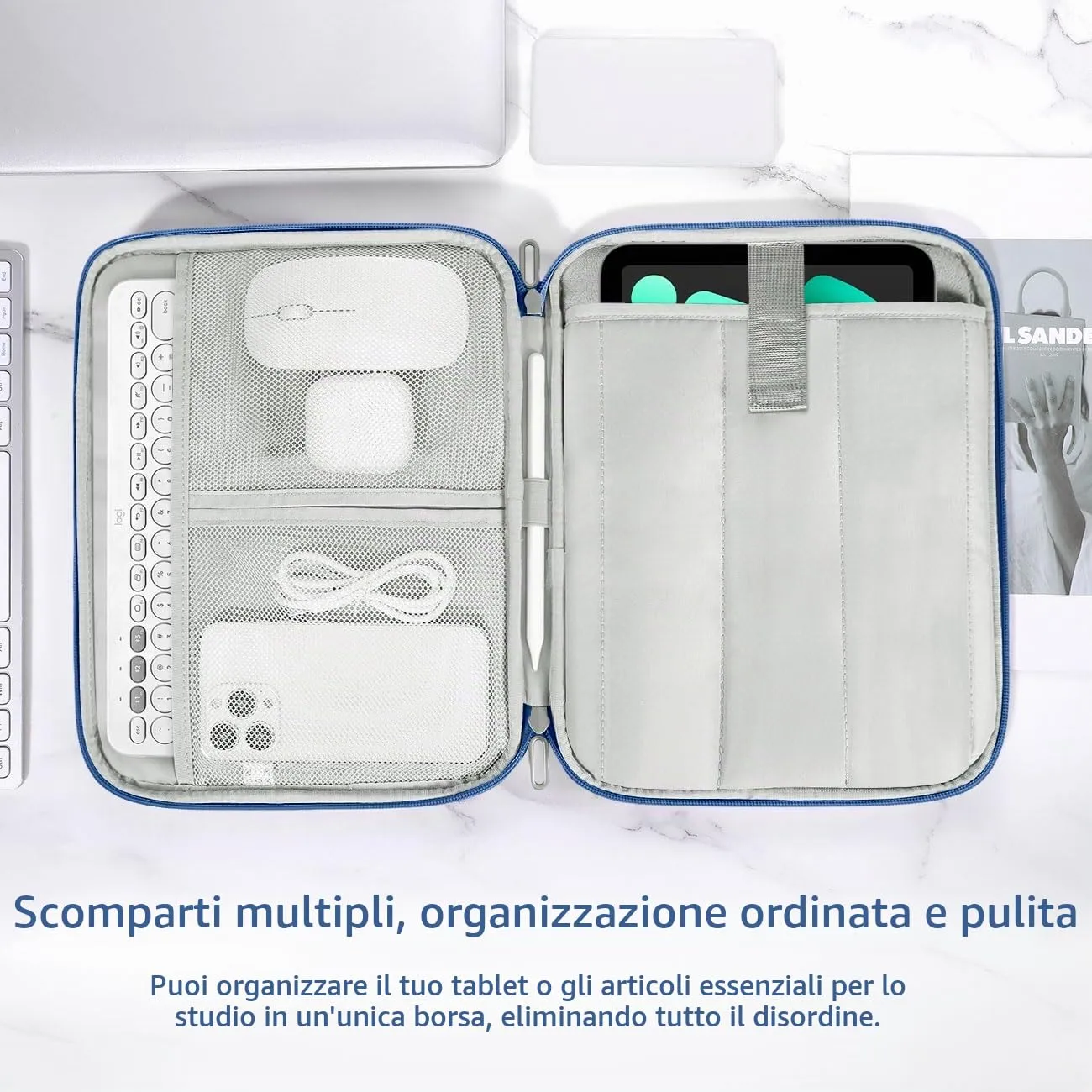 Dadanism Custodia Borsa Portatile per Tablet 8-9 Pollici, Blu - immagine 4