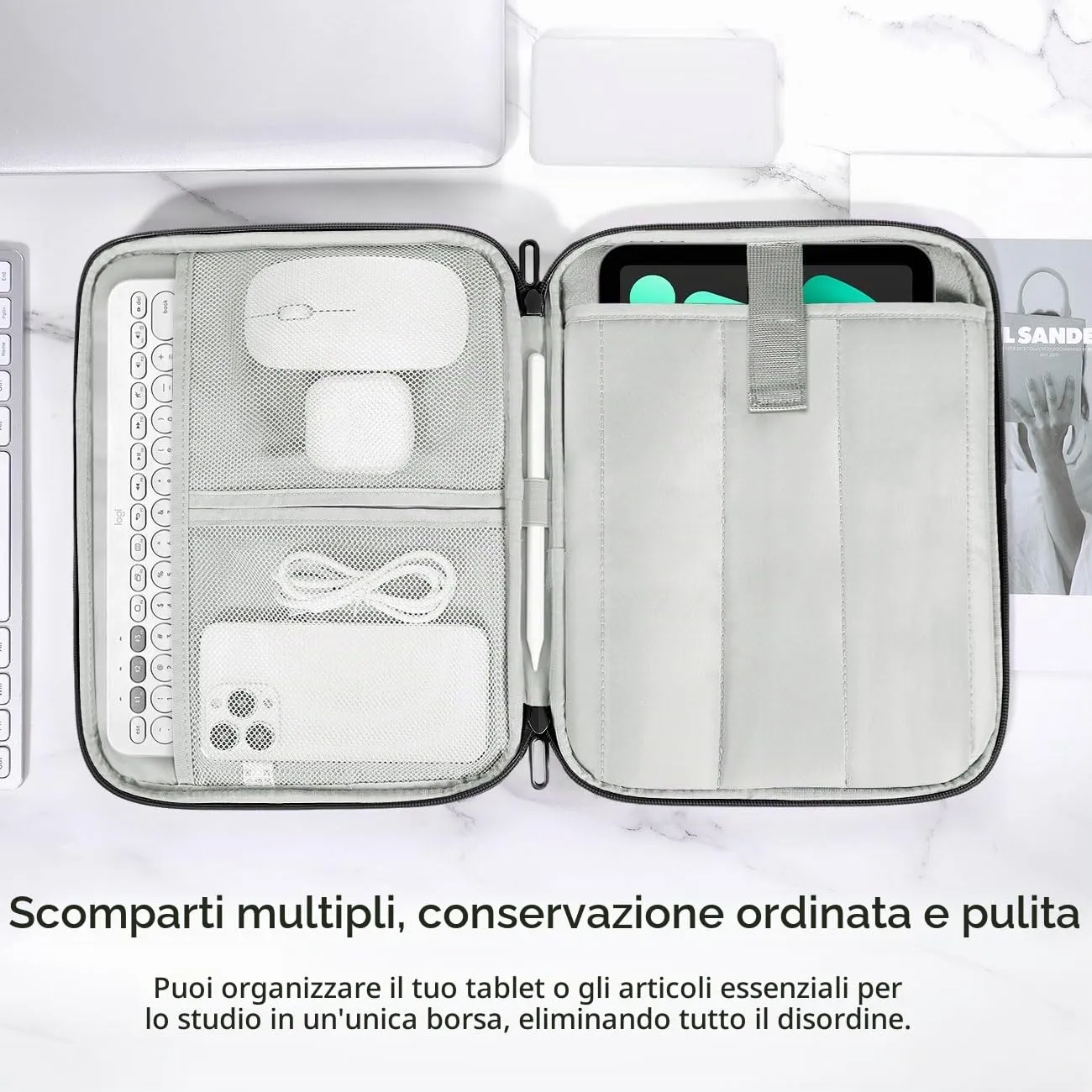 Dadanism Custodia Borsa Portatile per Tablet 8-9 Pollici, Nero - immagine 4
