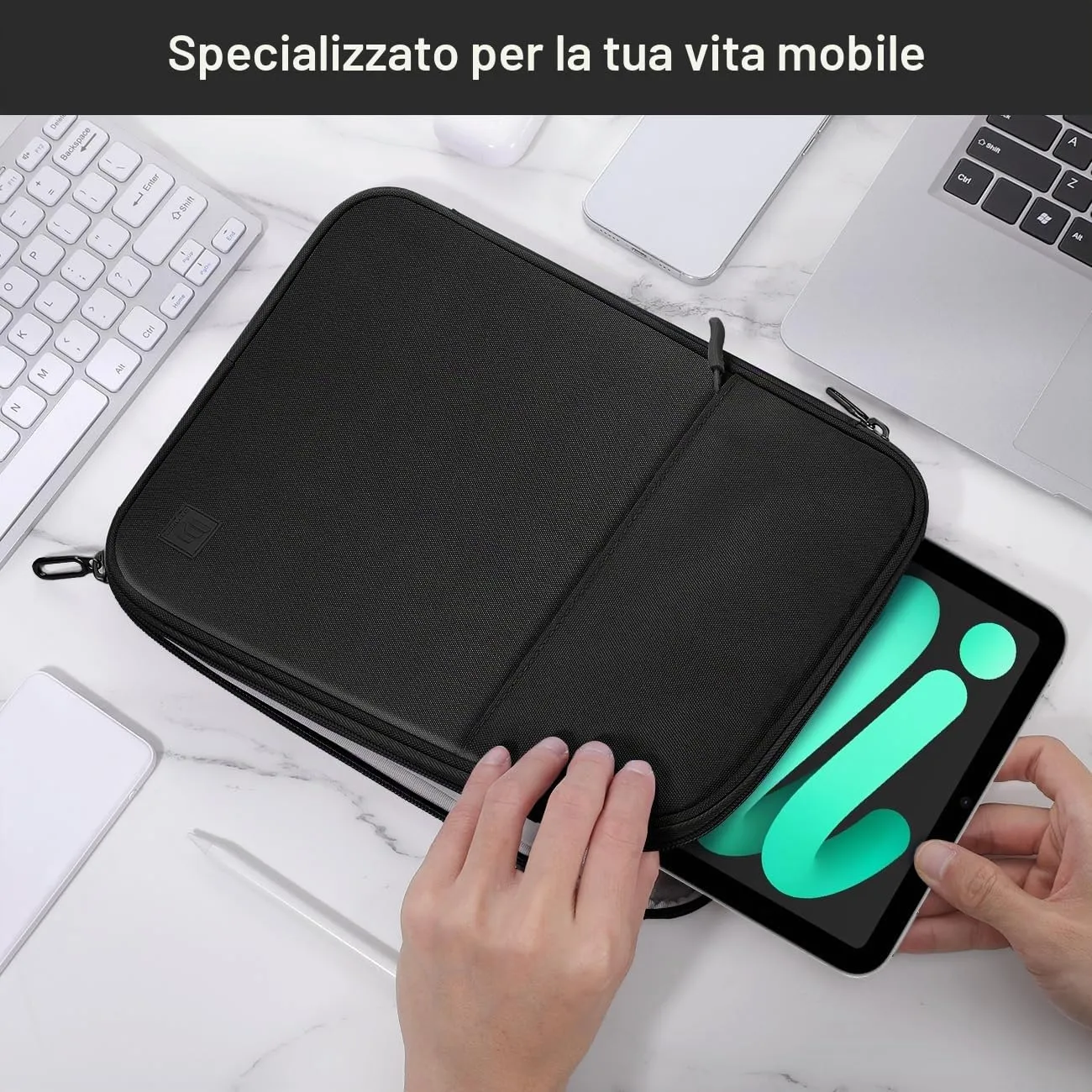 Dadanism Custodia Borsa Portatile per Tablet 8-9 Pollici, Nero - immagine 6