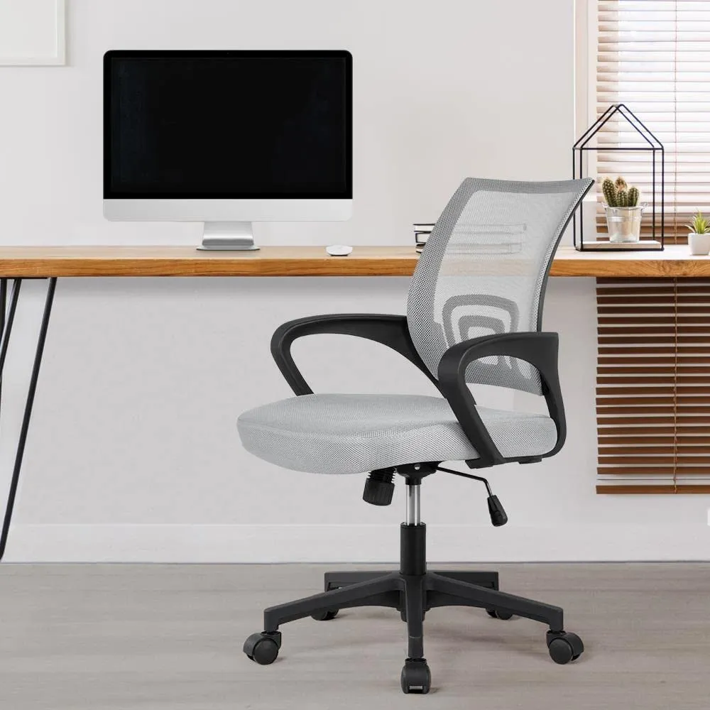 Soberine Sedia da Ufficio Ergonomica con Braccioli, Supporto Lombare, Altezza Regolabile e Rete Traspirante, Portata 136 kg, Grigio Chiaro - immagine 6