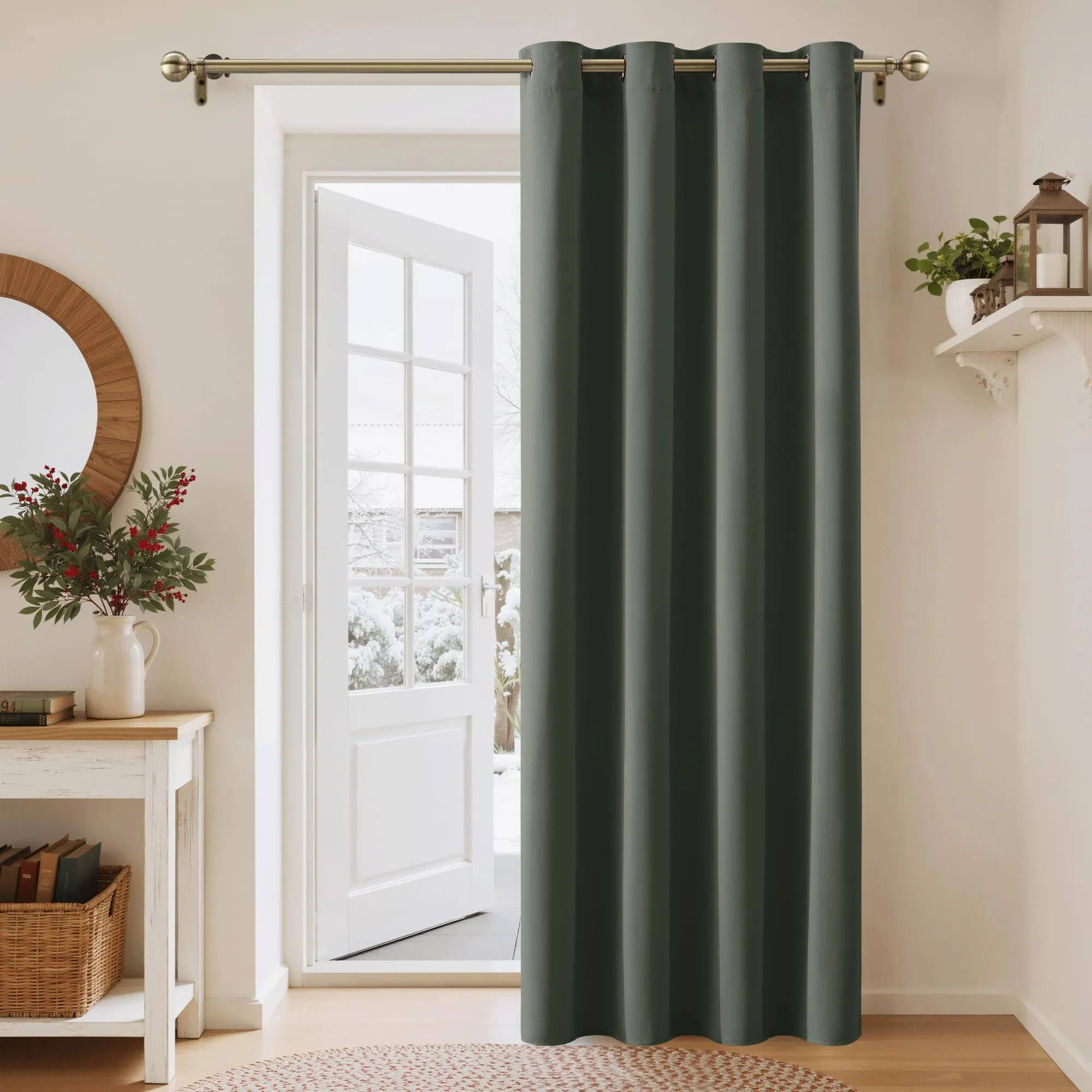 PONY DANCE Tenda Oscurante Termica Isolante da Interno, 140x240 cm, Verde Grigiastro - immagine 4
