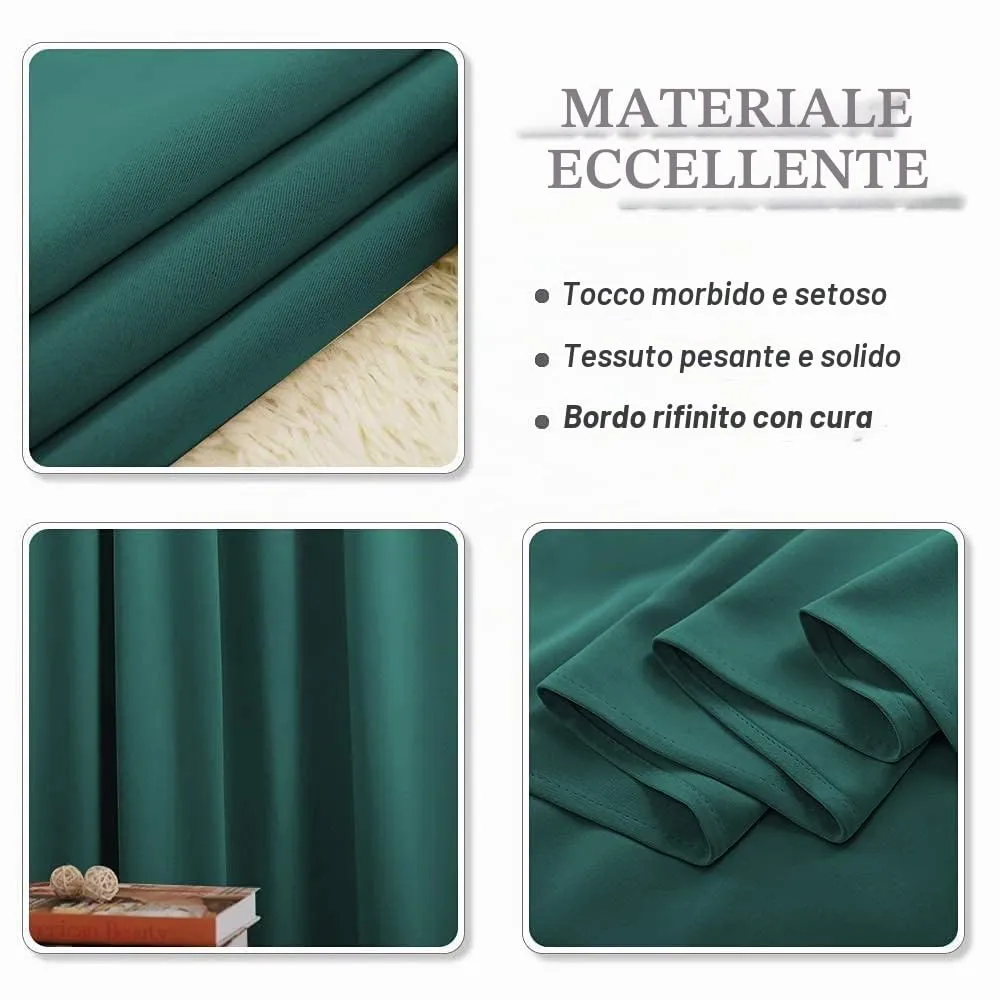 PONY DANCE Tenda Oscurante Termica da Interno, 132 x 210 cm, Verde Scuro - immagine 7