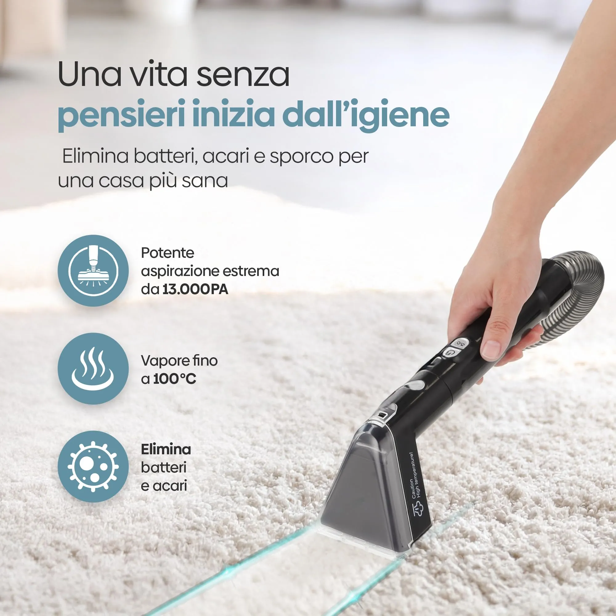 Olvy C998 Pulitore a vapore per tappe Lavapavimenti Lavamoche Aspiratore Lavadivano - immagine 7
