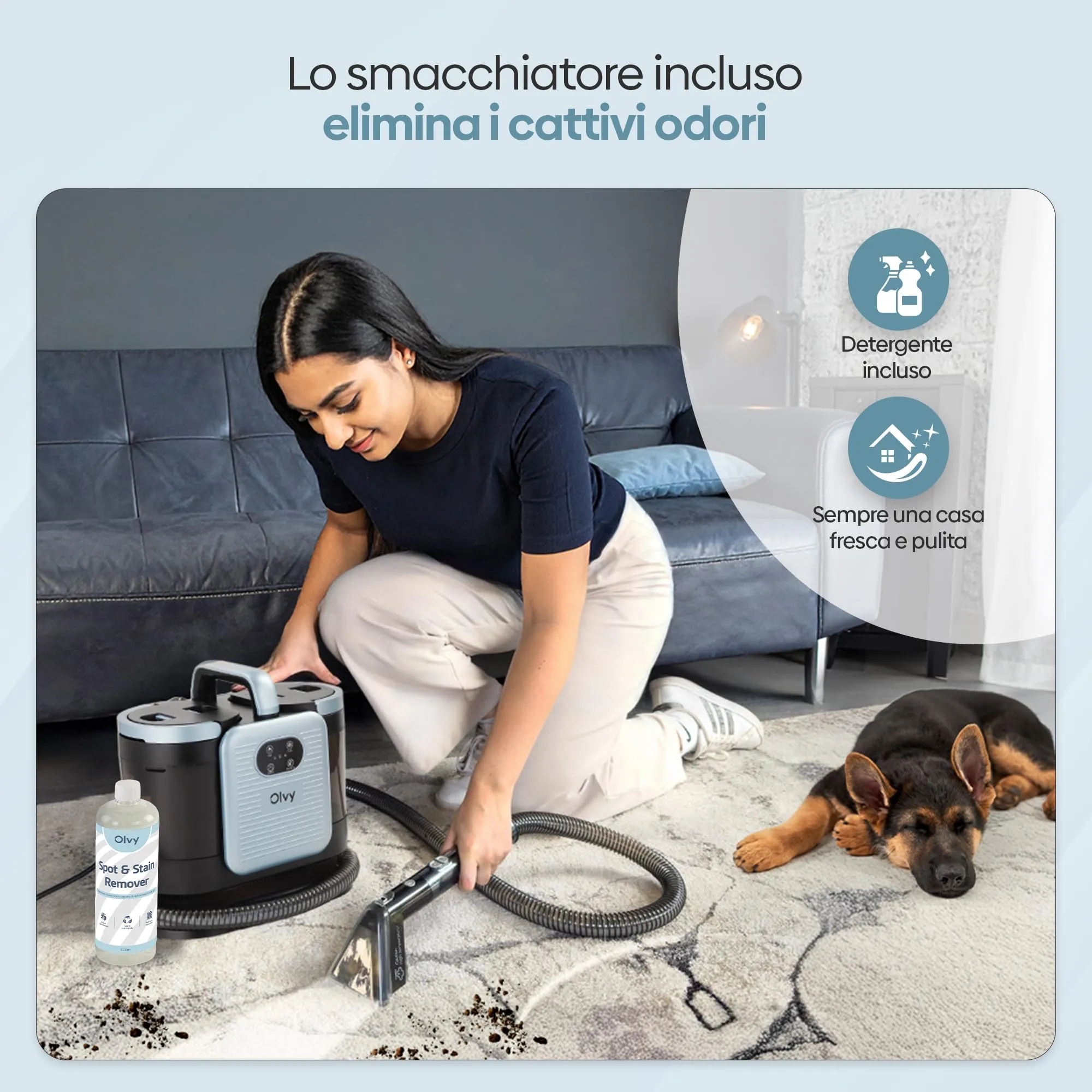 Olvy C998 Pulitore a vapore per tappe Lavapavimenti Lavamoche Aspiratore Lavadivano - immagine 8
