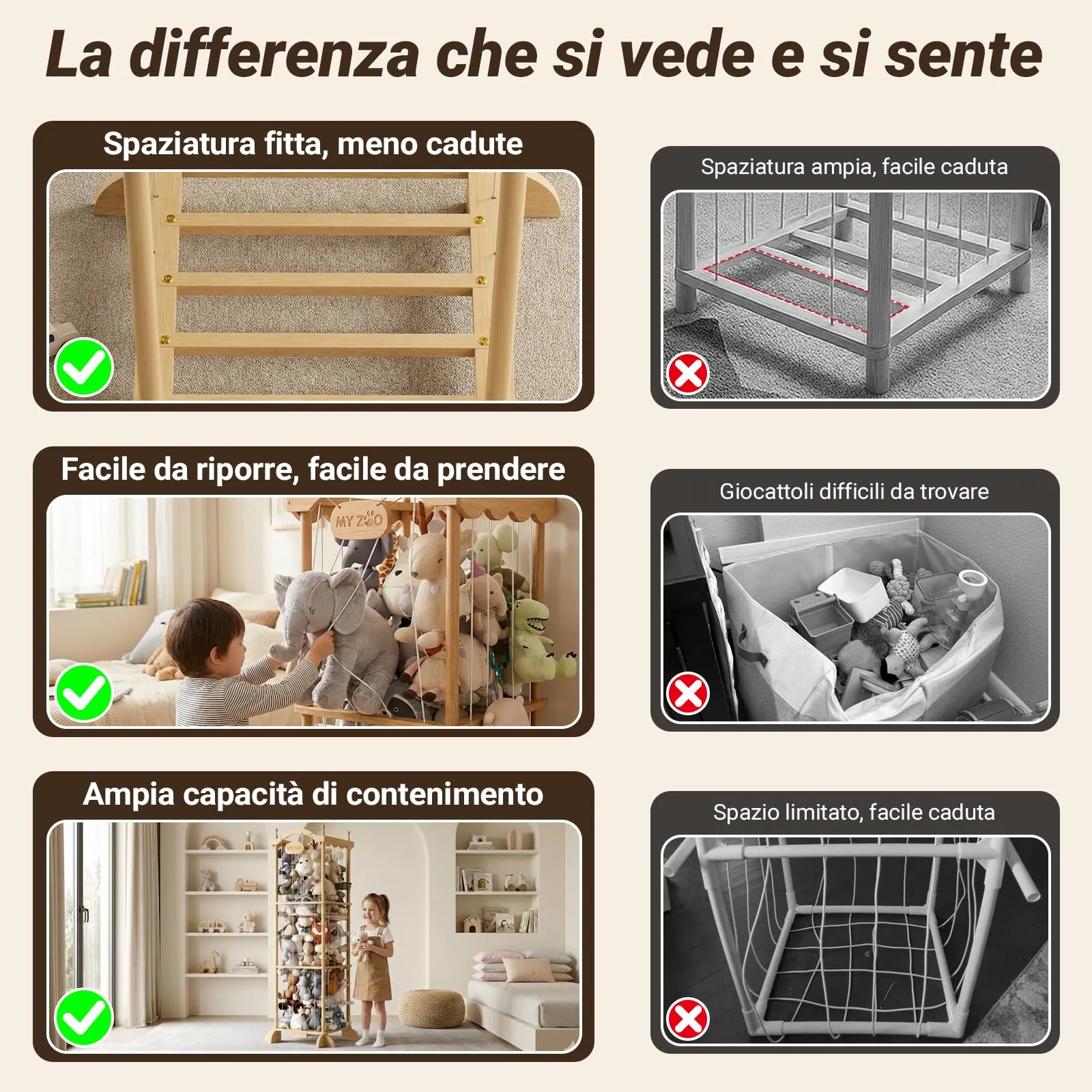 COSYLAND Organizer Peluche per Bambini, 141 x 55 x 49 cm - immagine 4