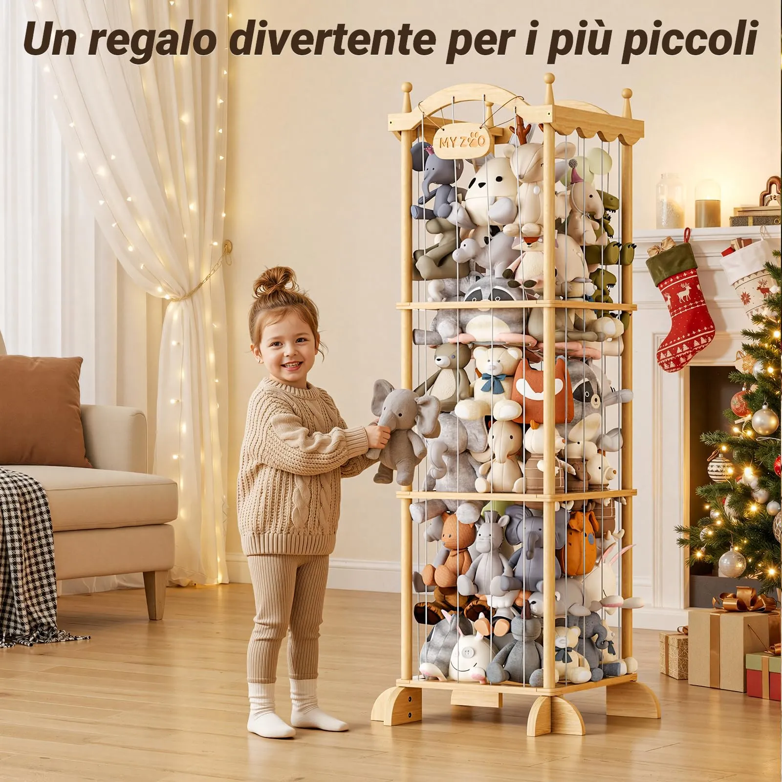 COSYLAND Organizer Peluche per Bambini, 141 x 55 x 49 cm - immagine 7