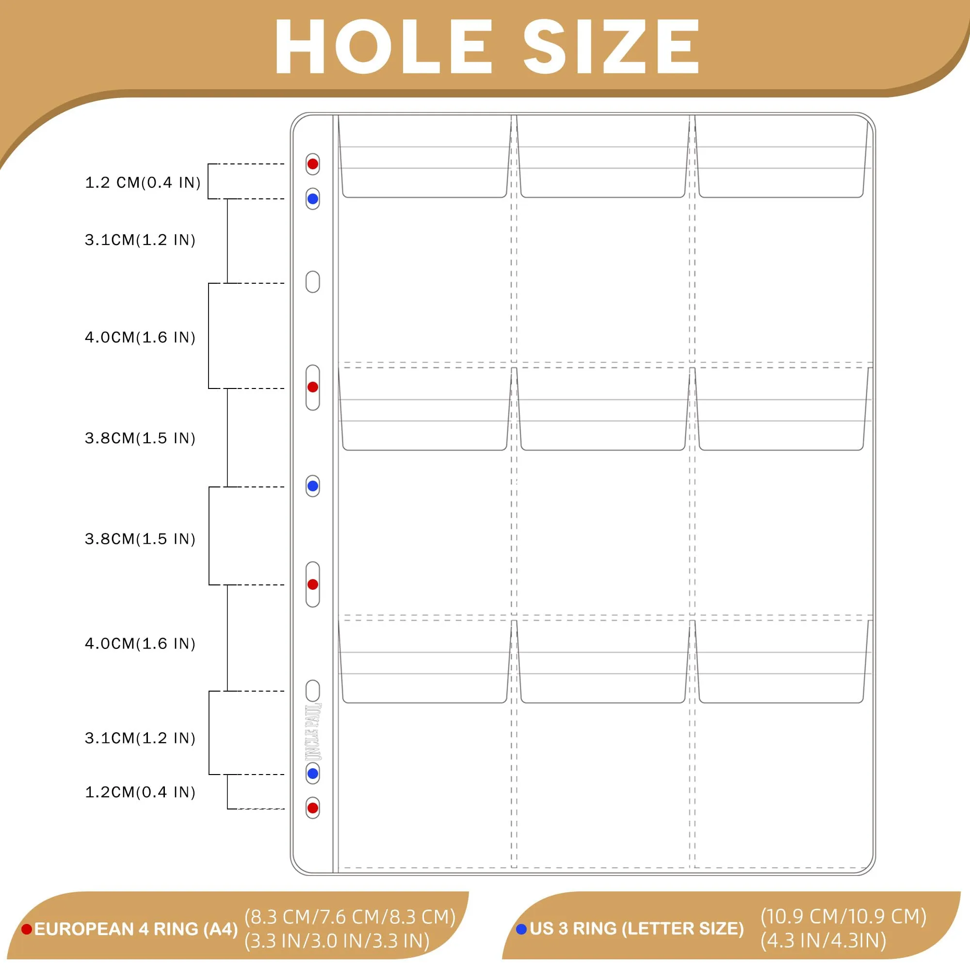 Uncle Paul CS031 - 25 Fogli per Monete, 225 Tasche (93 mm x 65 mm), 9 Fori - immagine 3