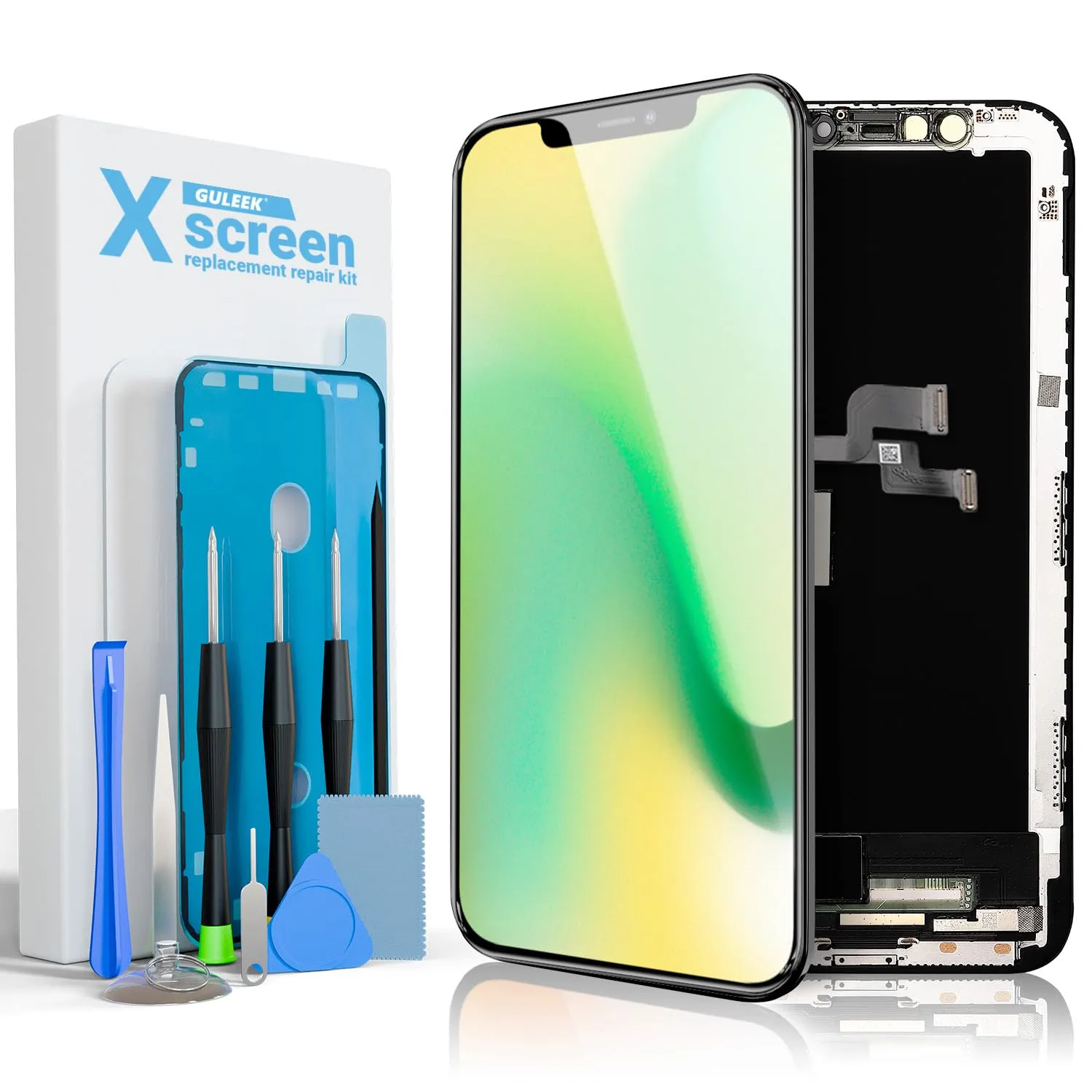 GULEEK Display LCD FHD COF 5.8" Touch Screen per iPhone X A1865 A1901 A1902 - Nero - immagine 1