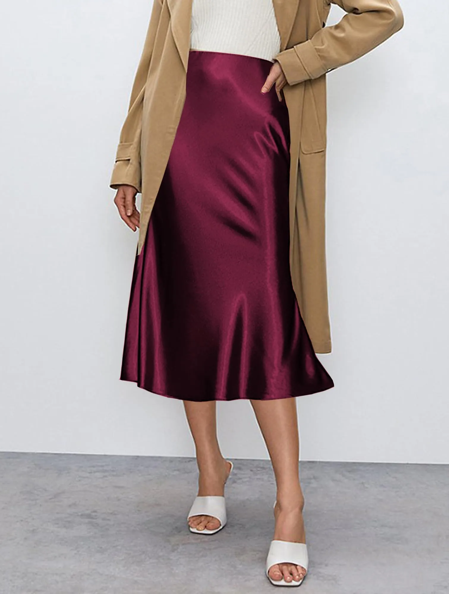 Koerye Gonna Donna Lunga in Raso Elastico Vintage Avvolgente - immagine 3
