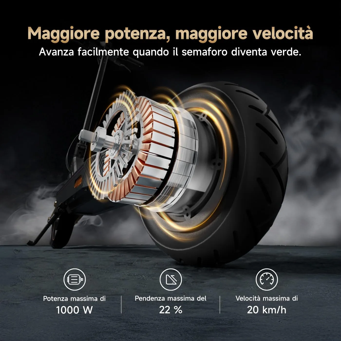 Monopattino Elettrico NAVEE GT3 Pro, Autonomia 60km, Pendenza 22% - immagine 4