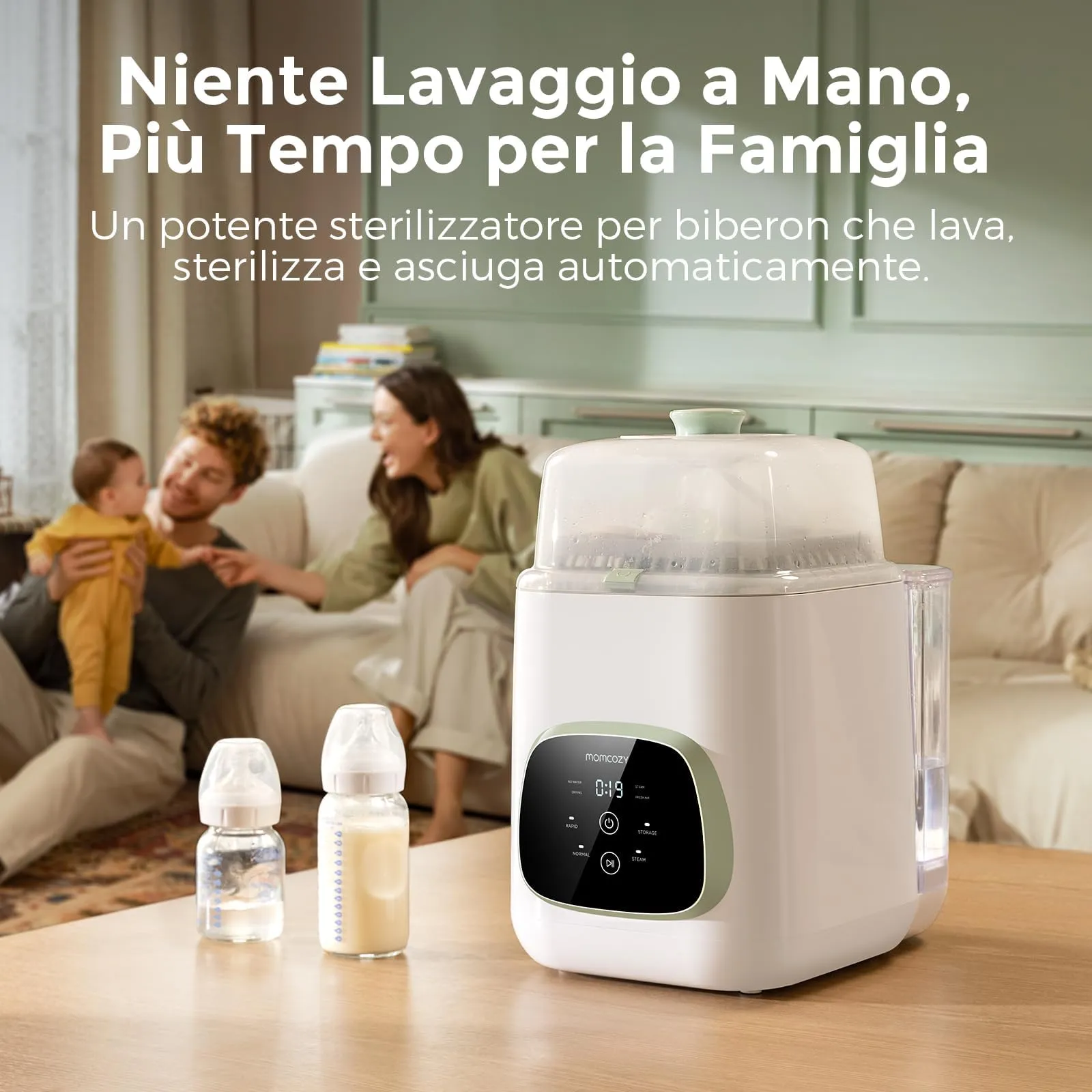 Momcozy KleanPal Pro Lavabiberon 3-in-1 Lava Igienizza Asciuga - immagine 2