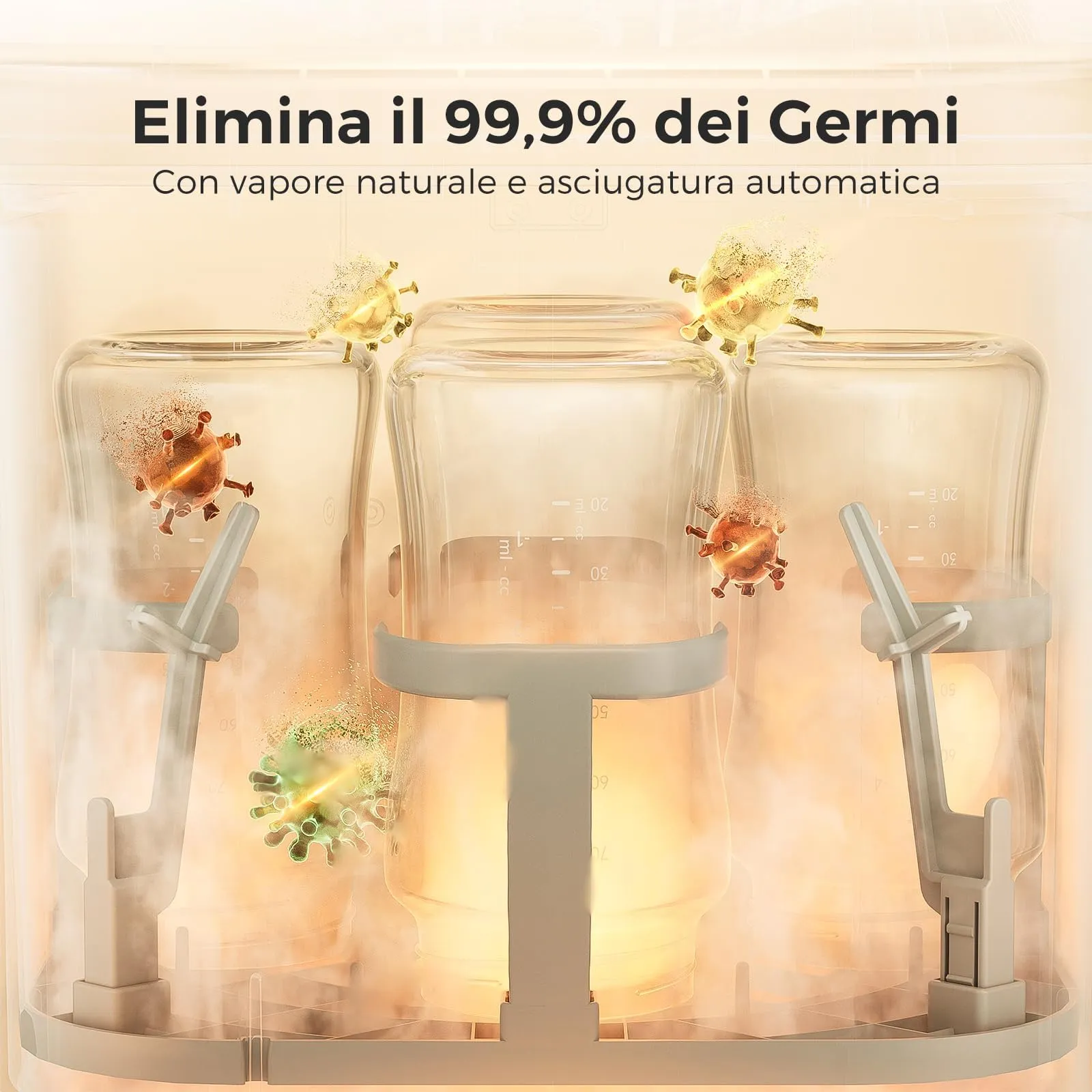 Momcozy KleanPal Pro Lavabiberon 3-in-1 Lava Igienizza Asciuga - immagine 6