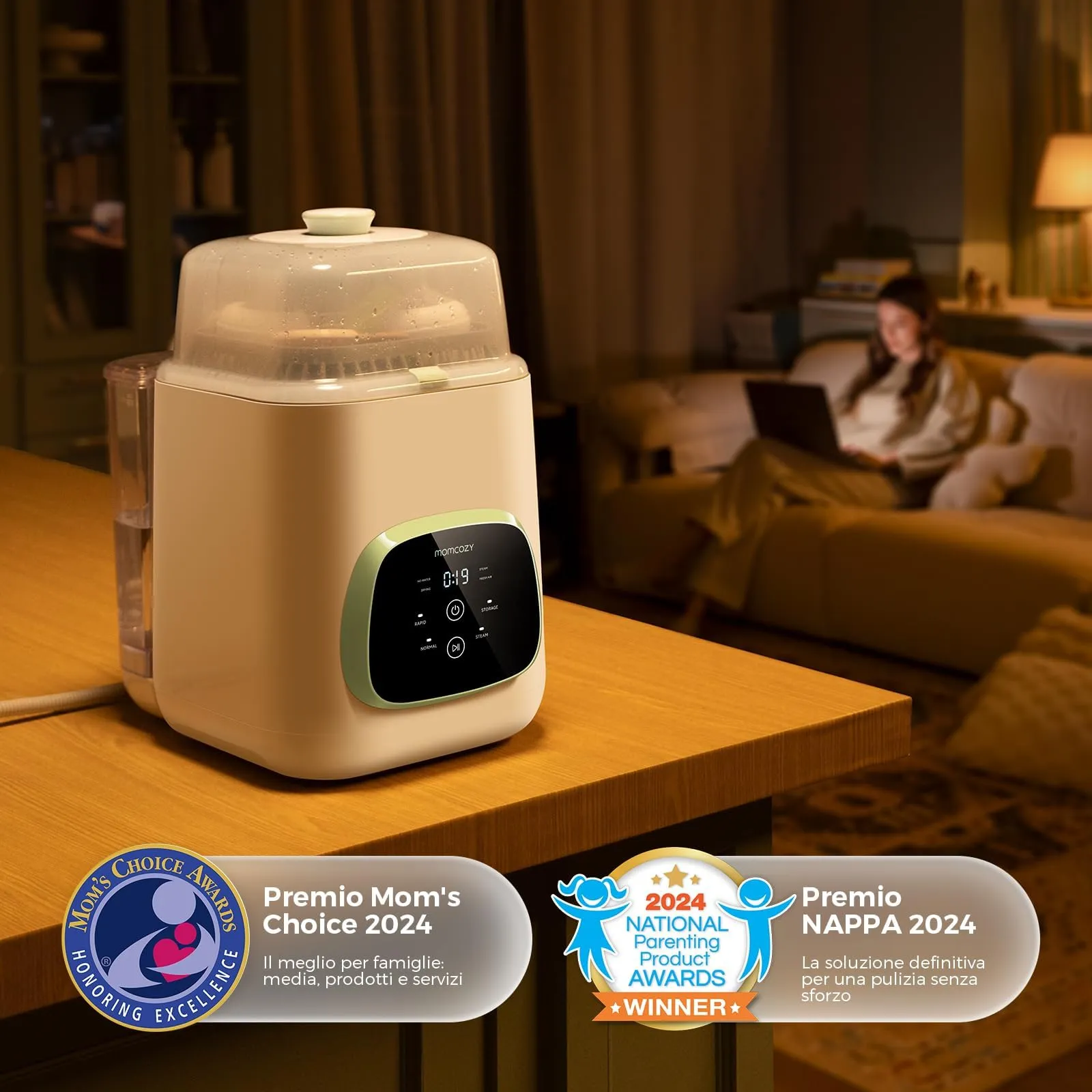 Momcozy KleanPal Pro Lavabiberon 3-in-1 Lava Igienizza Asciuga - immagine 9