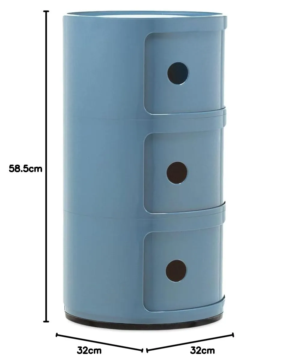 Kartell Componibili Mobile Contenitore 3 Elementi - Azzurro - immagine 3