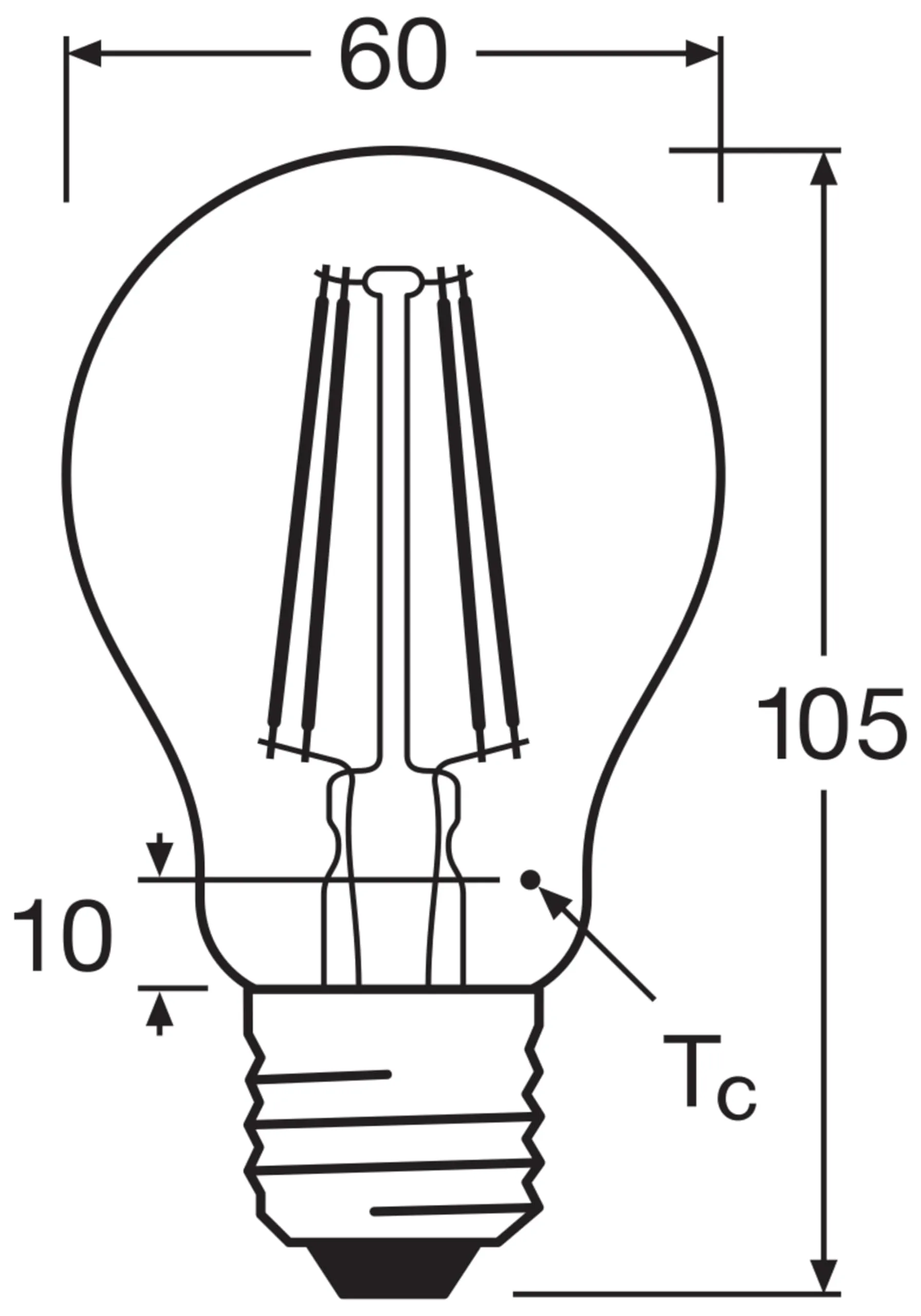 Osram Lampadina LED a Filamento A60 E27 7W 806lm IP20 - immagine 3