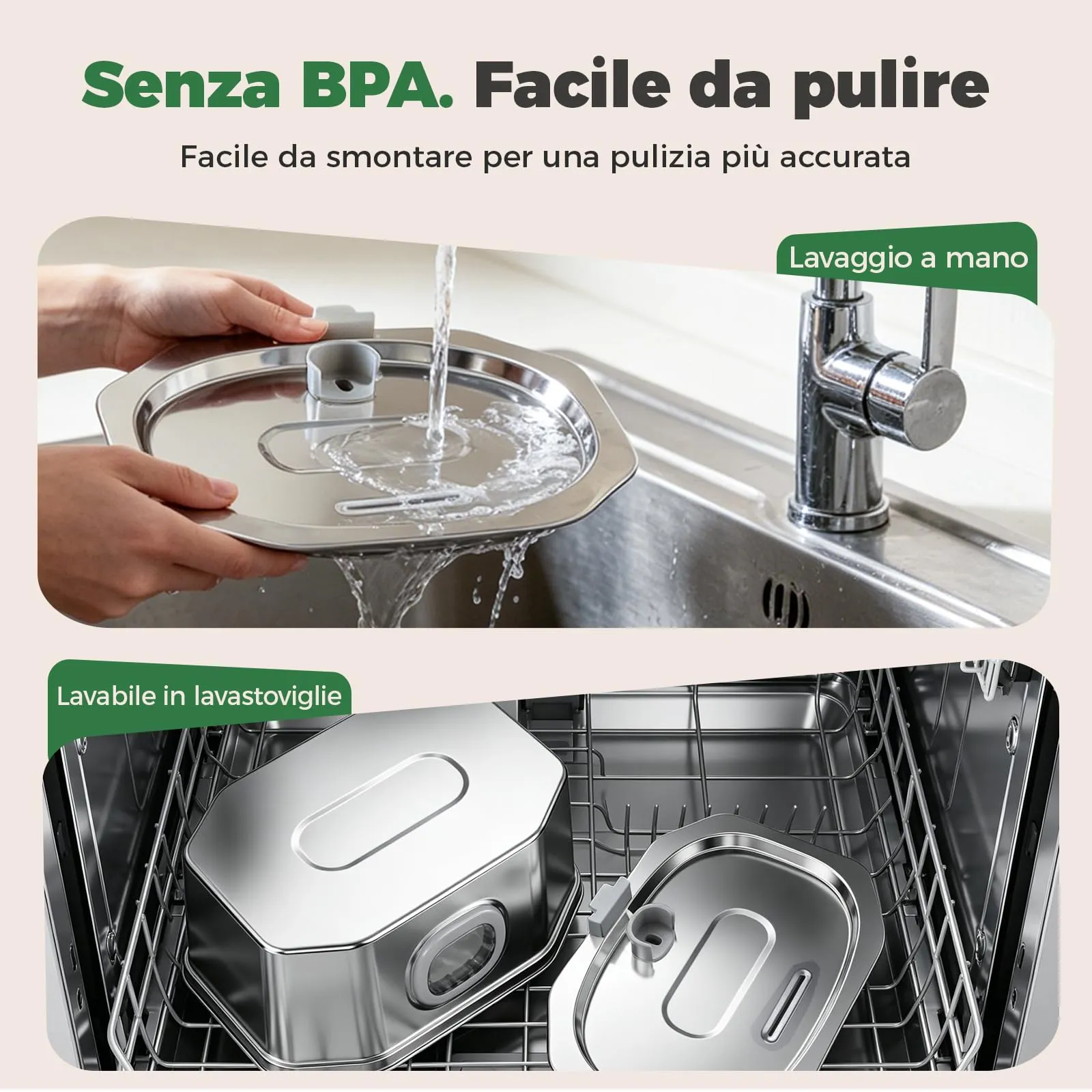 Apauk Fontanella per Gatti e Cani Piccoli in Acciaio Inox 3.2L, con Finestra LED e Sistema di Filtraggio Multistrato (S con 2 filtri & 2 spugne) - immagine 8
