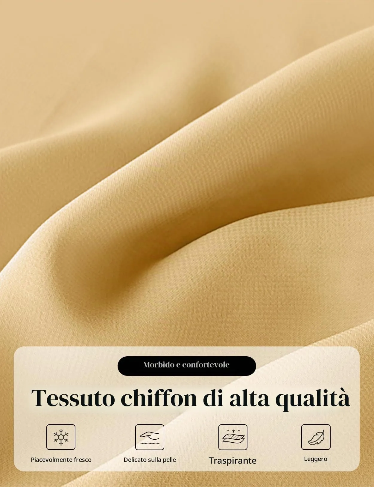 BEAUTELICATE Scialle Elegante Donna Poncho Coprispalle in Chiffon, Giallo Mostarda - immagine 5