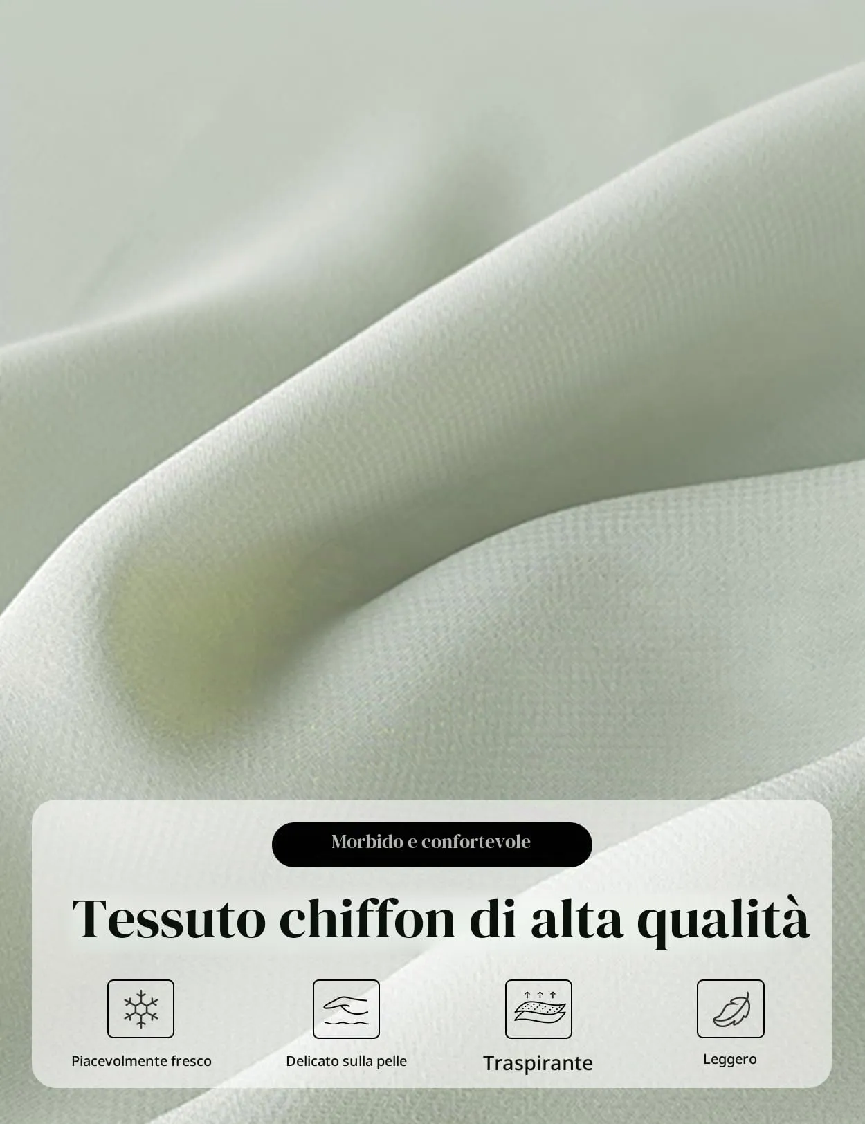BEAUTELICATE Scialle Elegante Donna Poncho Coprispalle in Chiffon, Verde Salvia - immagine 5