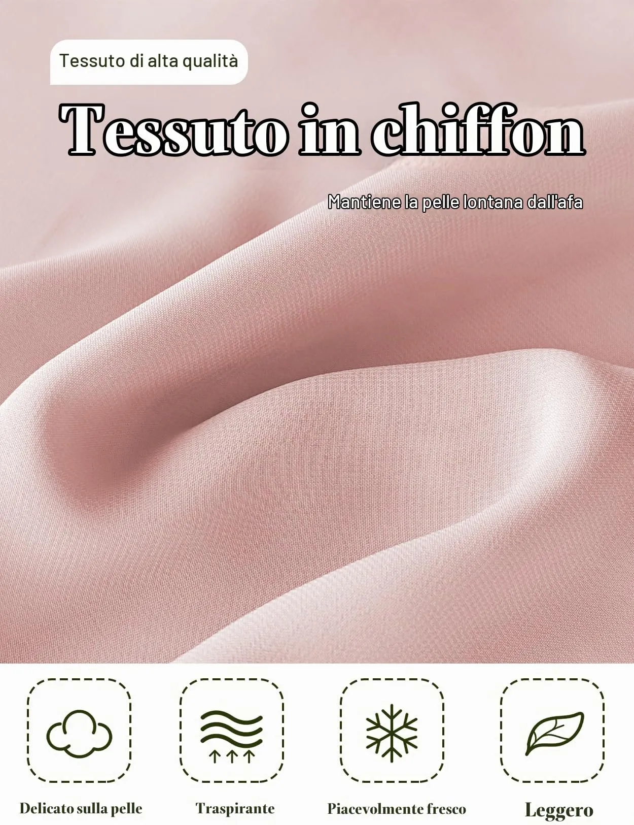BEAUTELICATE Scialle Elegante Donna Poncho Coprispalle in Chiffon, Rosa Cipria - immagine 5