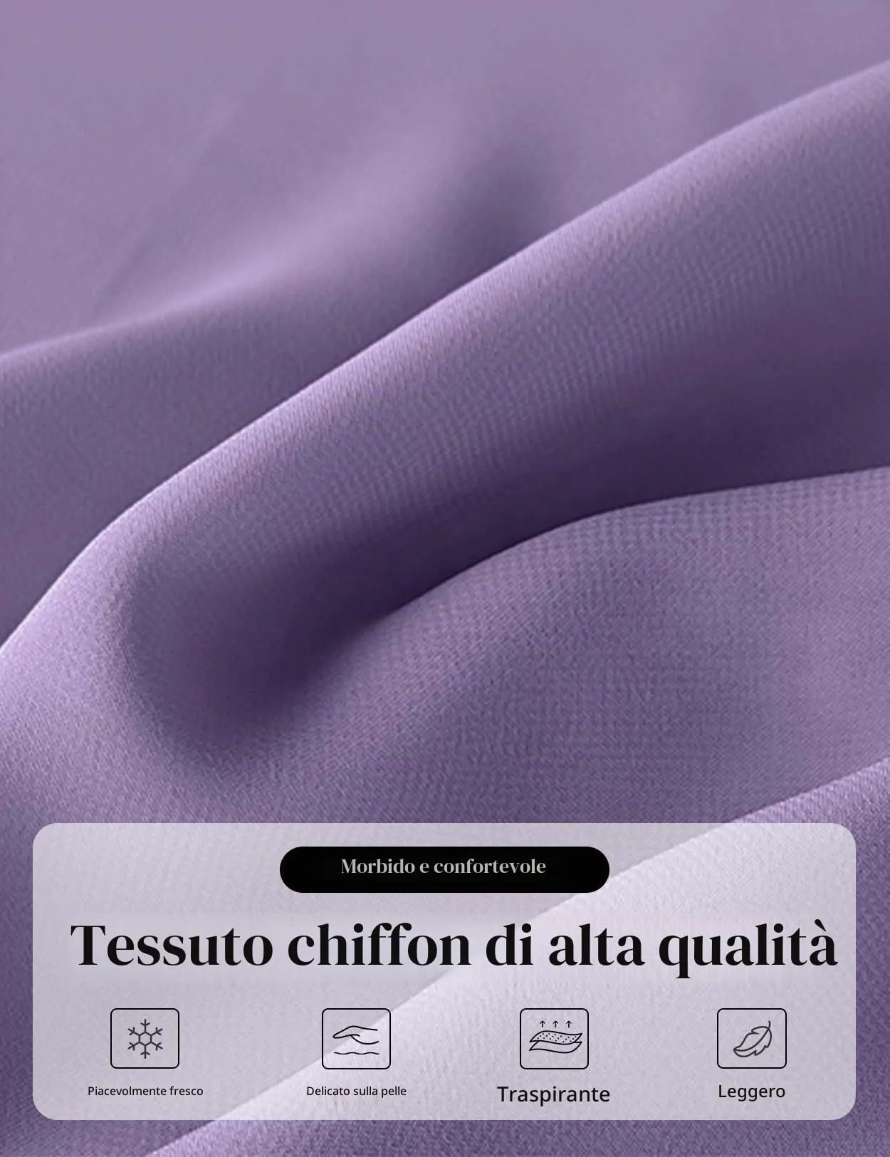 BEAUTELICATE Scialle Elegante Donna Poncho Coprispalle in Chiffon, Viola Scuro - immagine 6