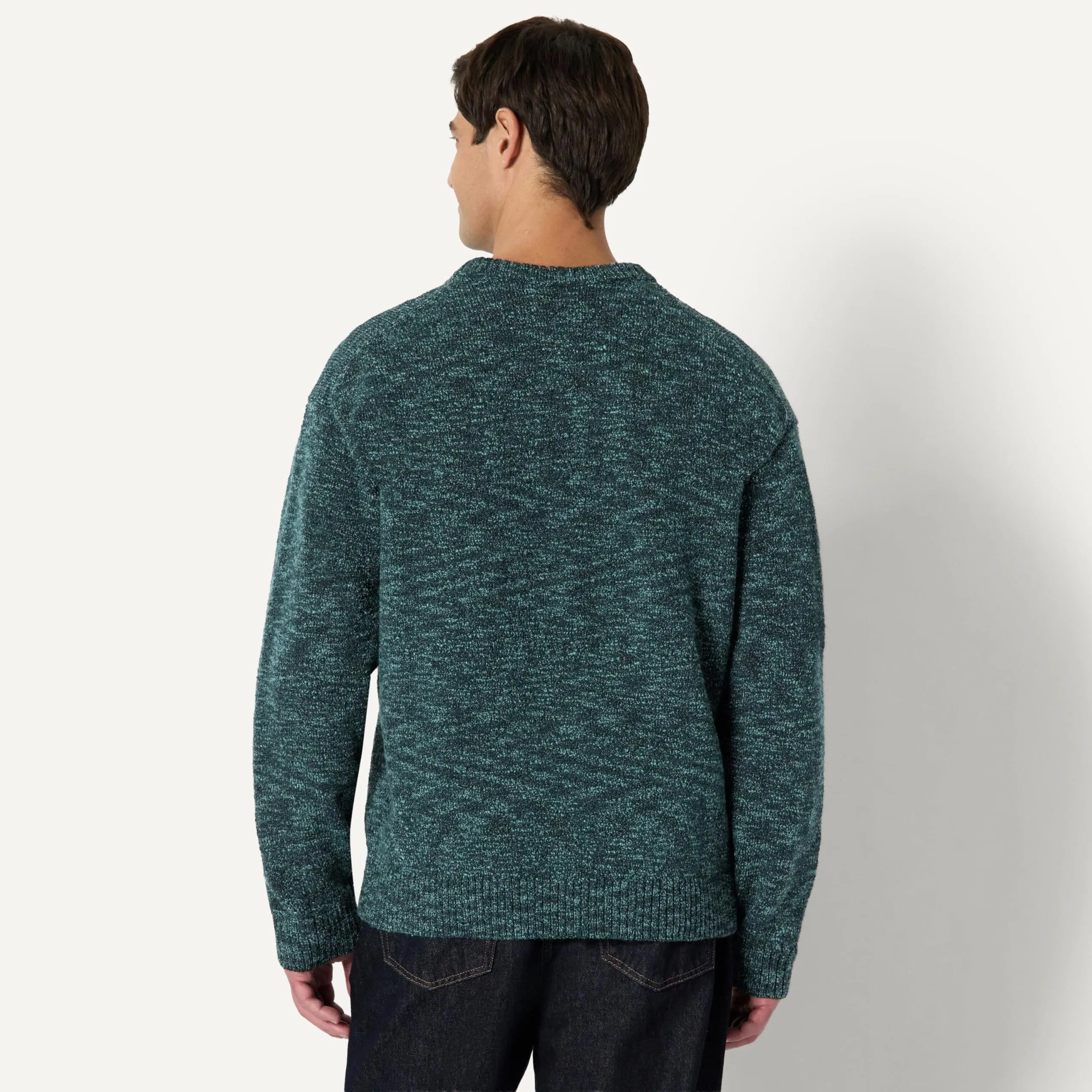 Amazon Essentials Pullover Vestibilità Comoda Uomo, Dark Teal Green Mélange, M - immagine 2