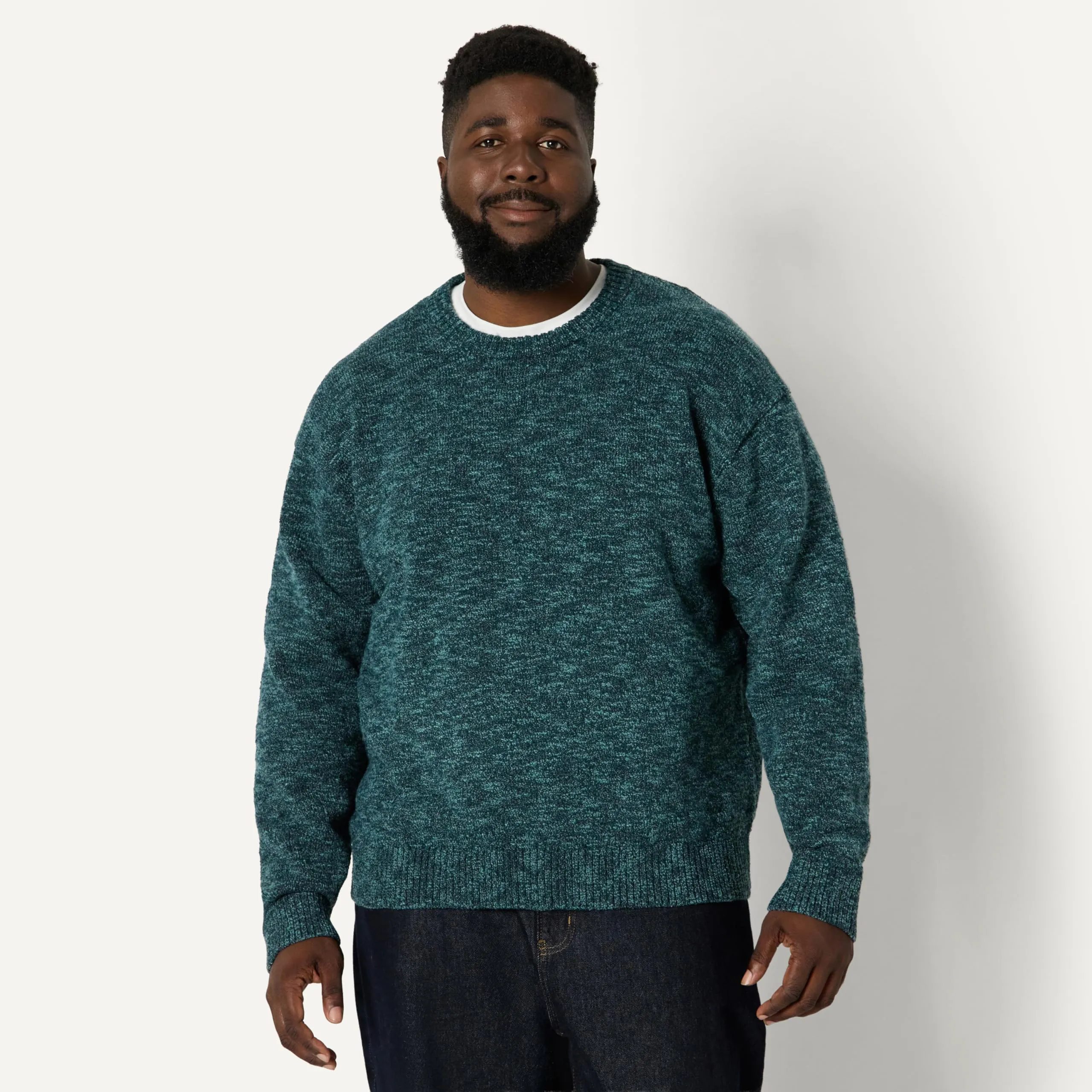 Amazon Essentials Pullover Vestibilità Comoda Uomo, Dark Teal Green Mélange, M - immagine 6