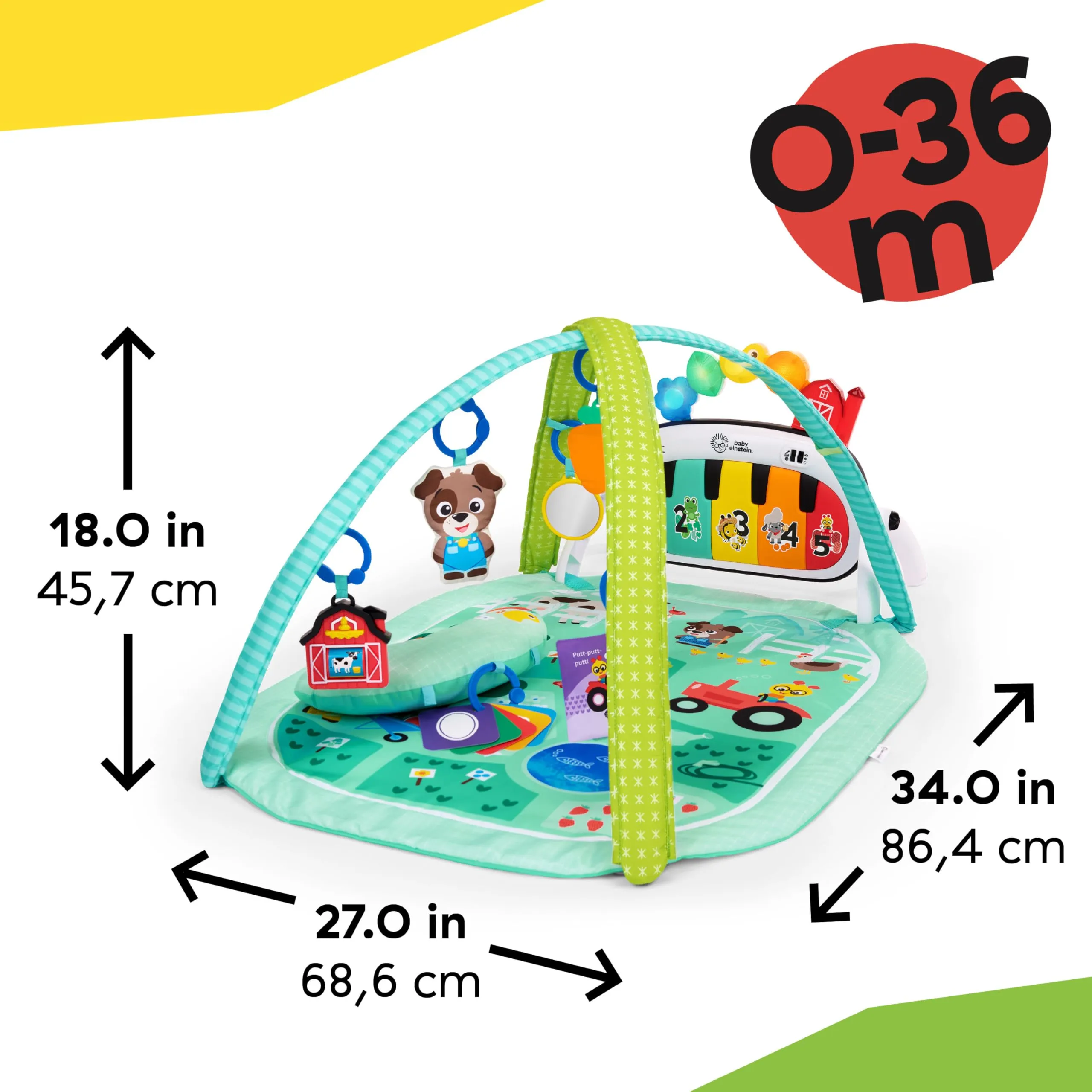 Baby Einstein Palestrina Musicale 4-in-1 Farm Explorers Tappeto Gioco Neonato con Musica e Luci - immagine 2