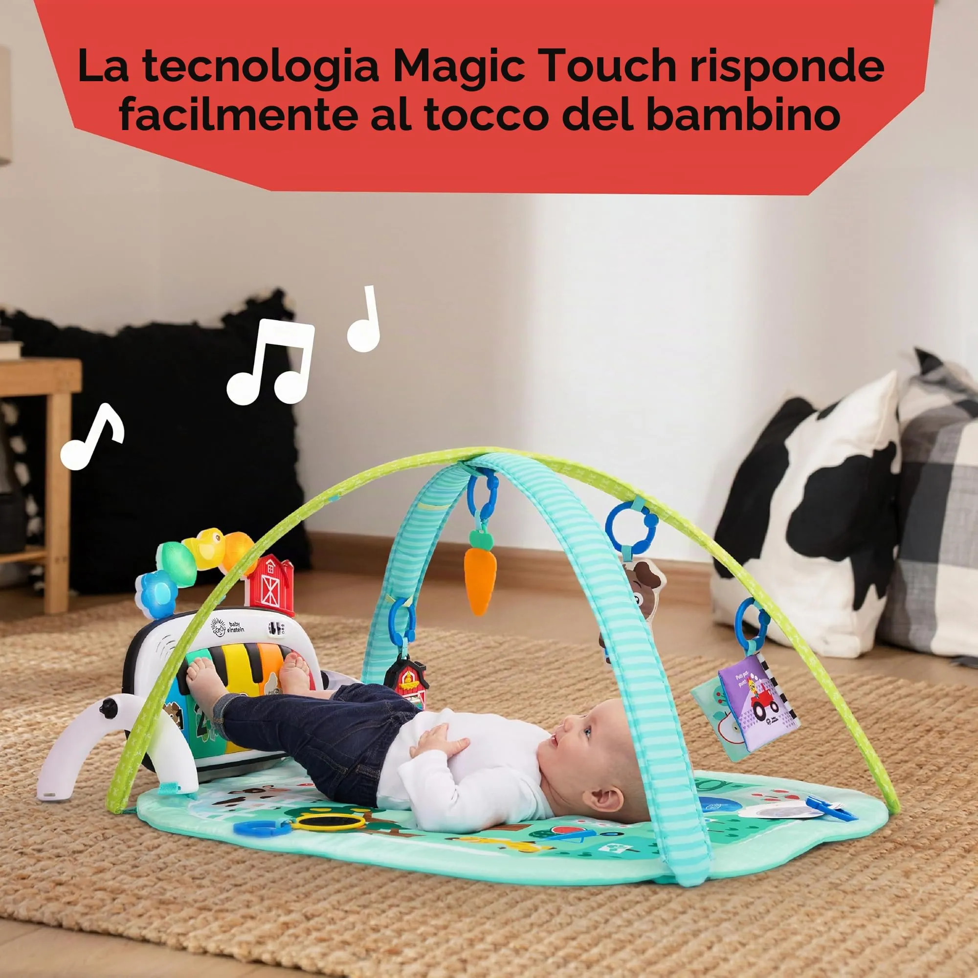 Baby Einstein Palestrina Musicale 4-in-1 Farm Explorers Tappeto Gioco Neonato con Musica e Luci - immagine 5