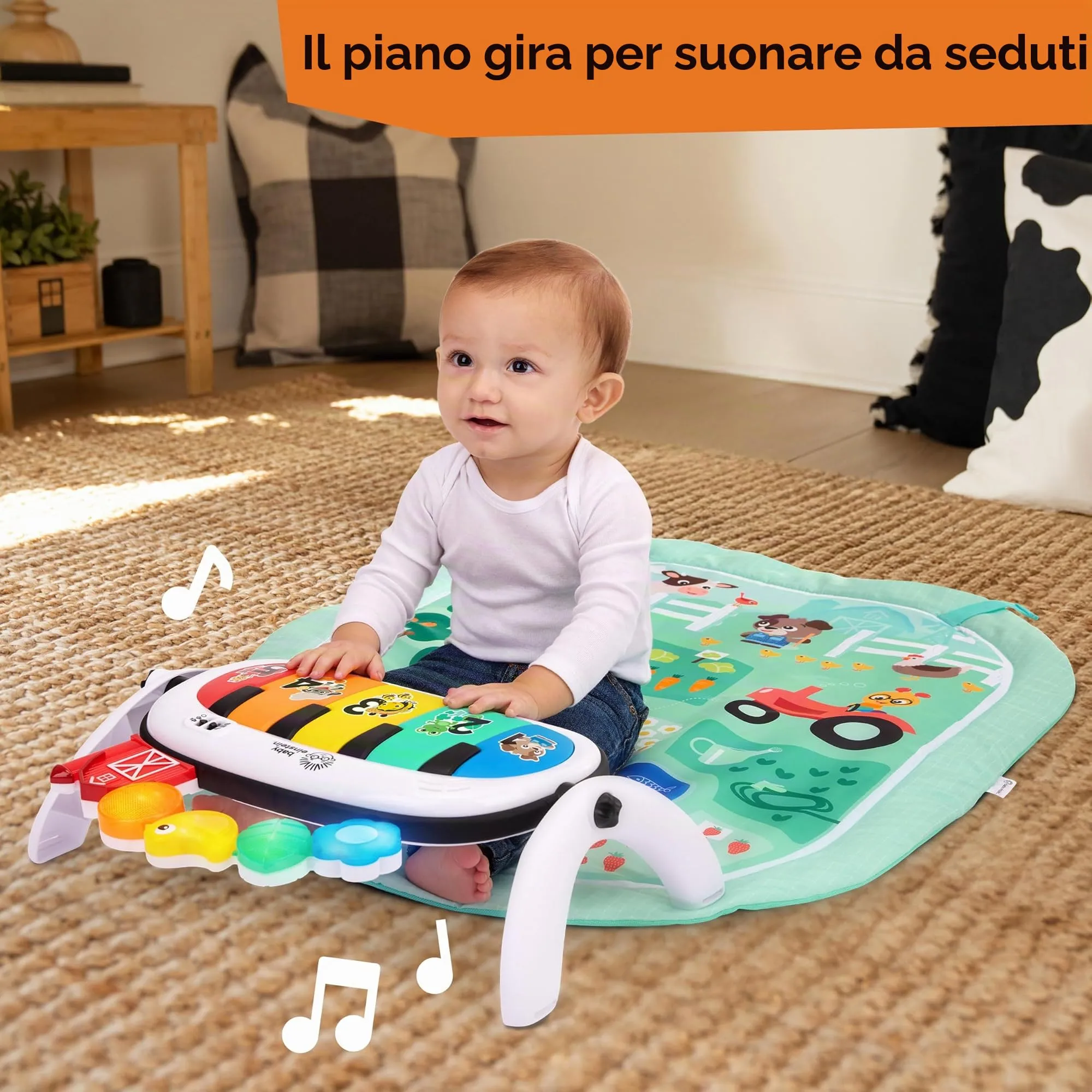 Baby Einstein Palestrina Musicale 4-in-1 Farm Explorers Tappeto Gioco Neonato con Musica e Luci - immagine 7