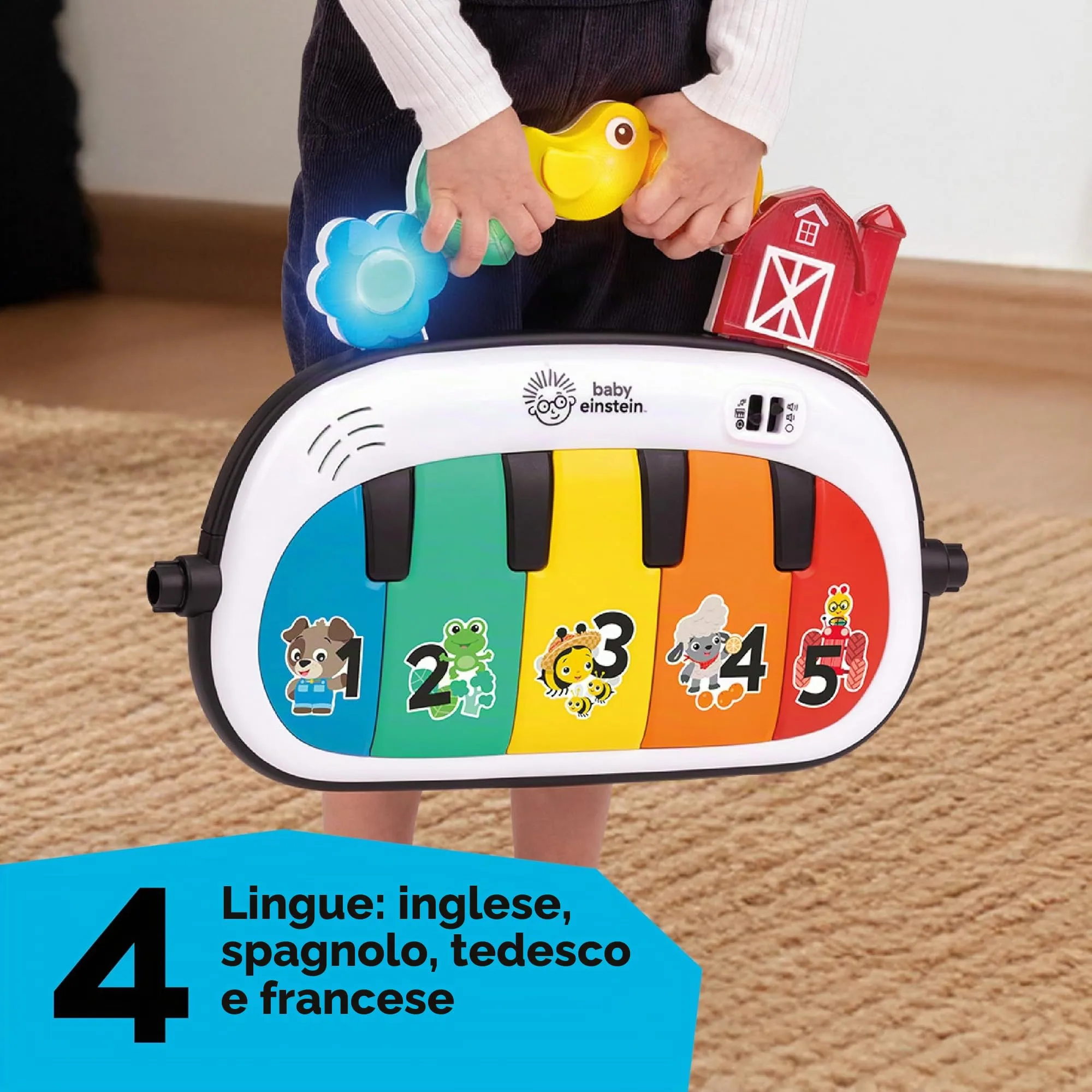 Baby Einstein Palestrina Musicale 4-in-1 Farm Explorers Tappeto Gioco Neonato con Musica e Luci - immagine 8