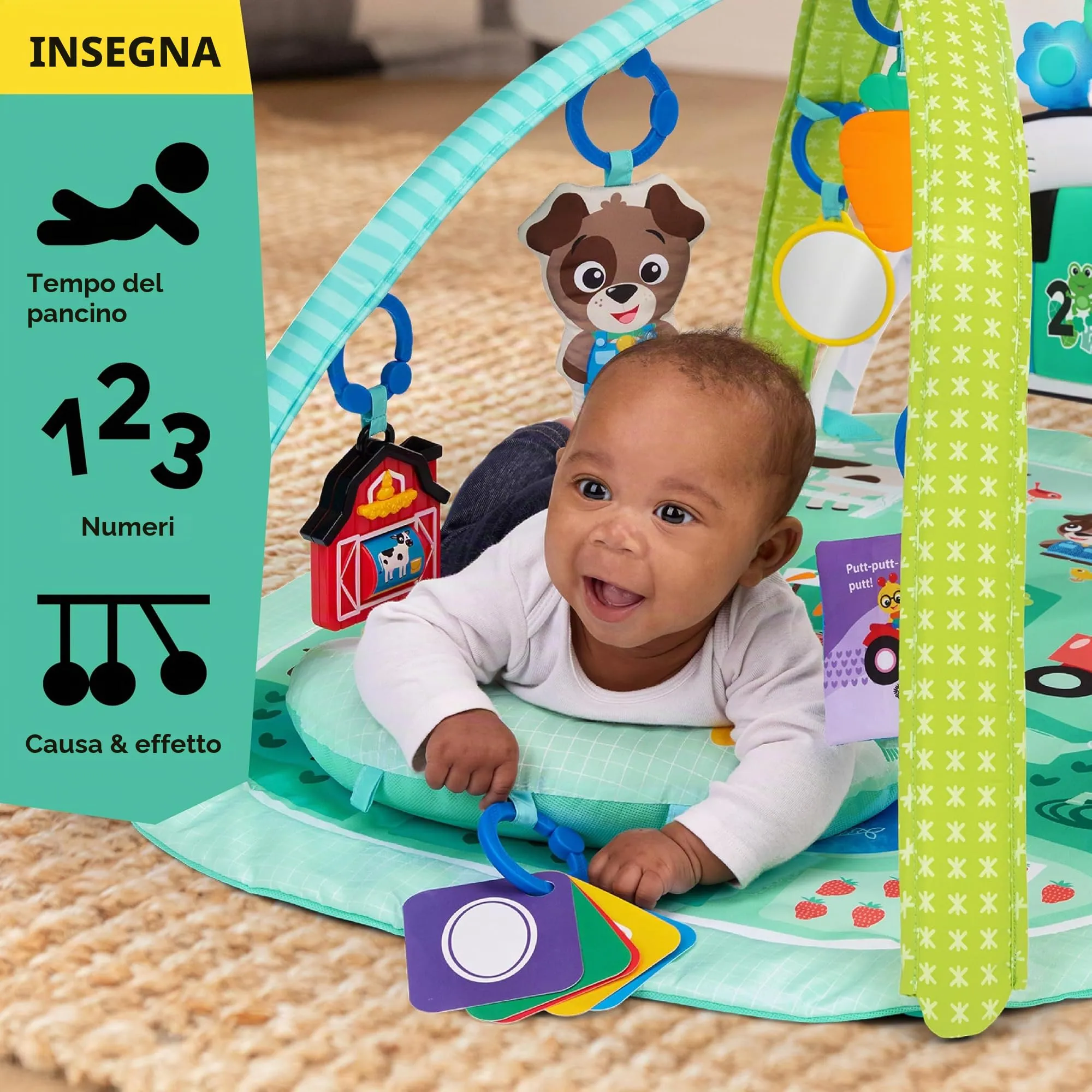 Baby Einstein Palestrina Musicale 4-in-1 Farm Explorers Tappeto Gioco Neonato con Musica e Luci - immagine 9