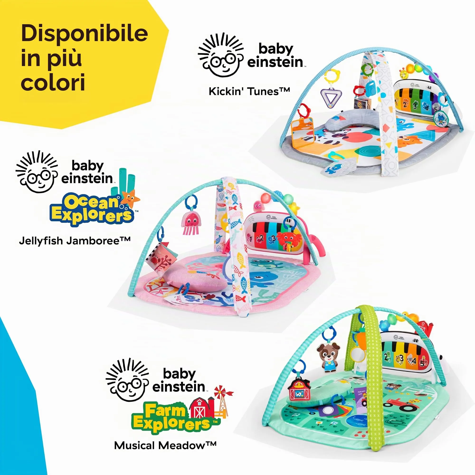 Baby Einstein Palestrina Musicale 4-in-1 Farm Explorers Tappeto Gioco Neonato con Musica e Luci - immagine 12