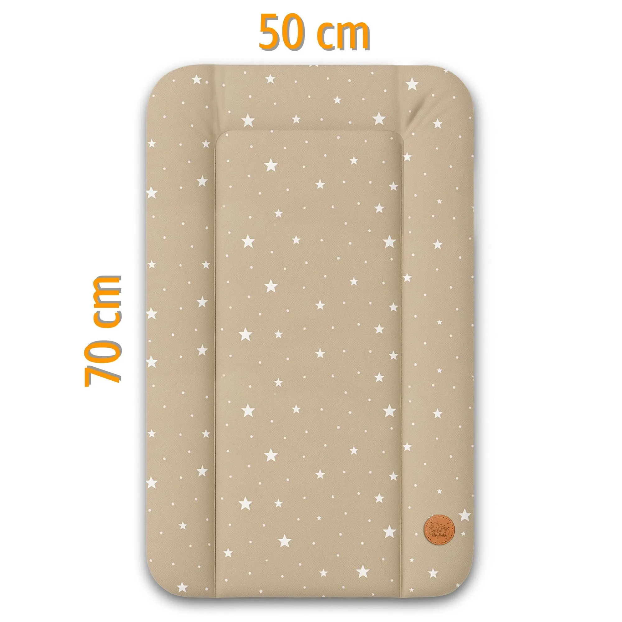Totsy Baby Tappetino da Fasciatoio Impermeabile, 70 x 50 cm, Beige con stelle bianche - immagine 2